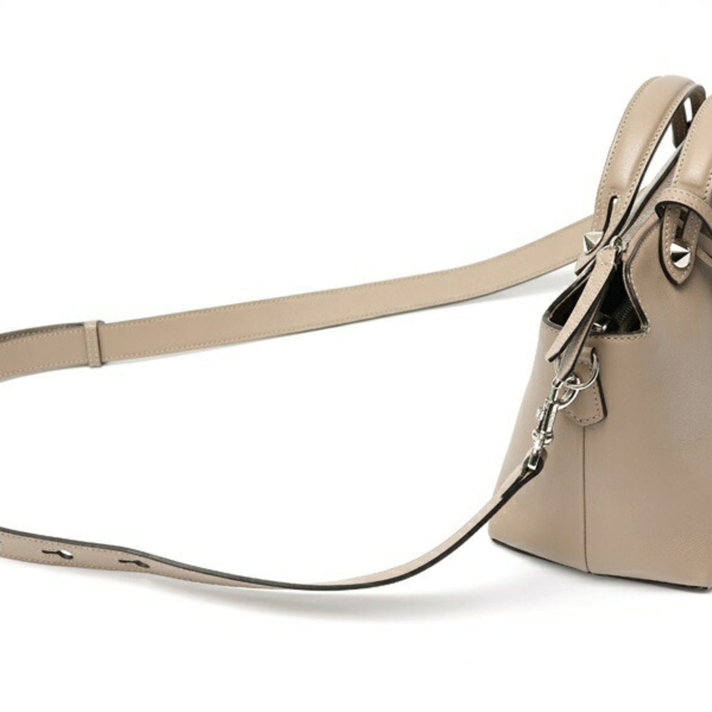 Fendi By The Way Medium Boston Bag 8Bl146 Leather Greige S-158686