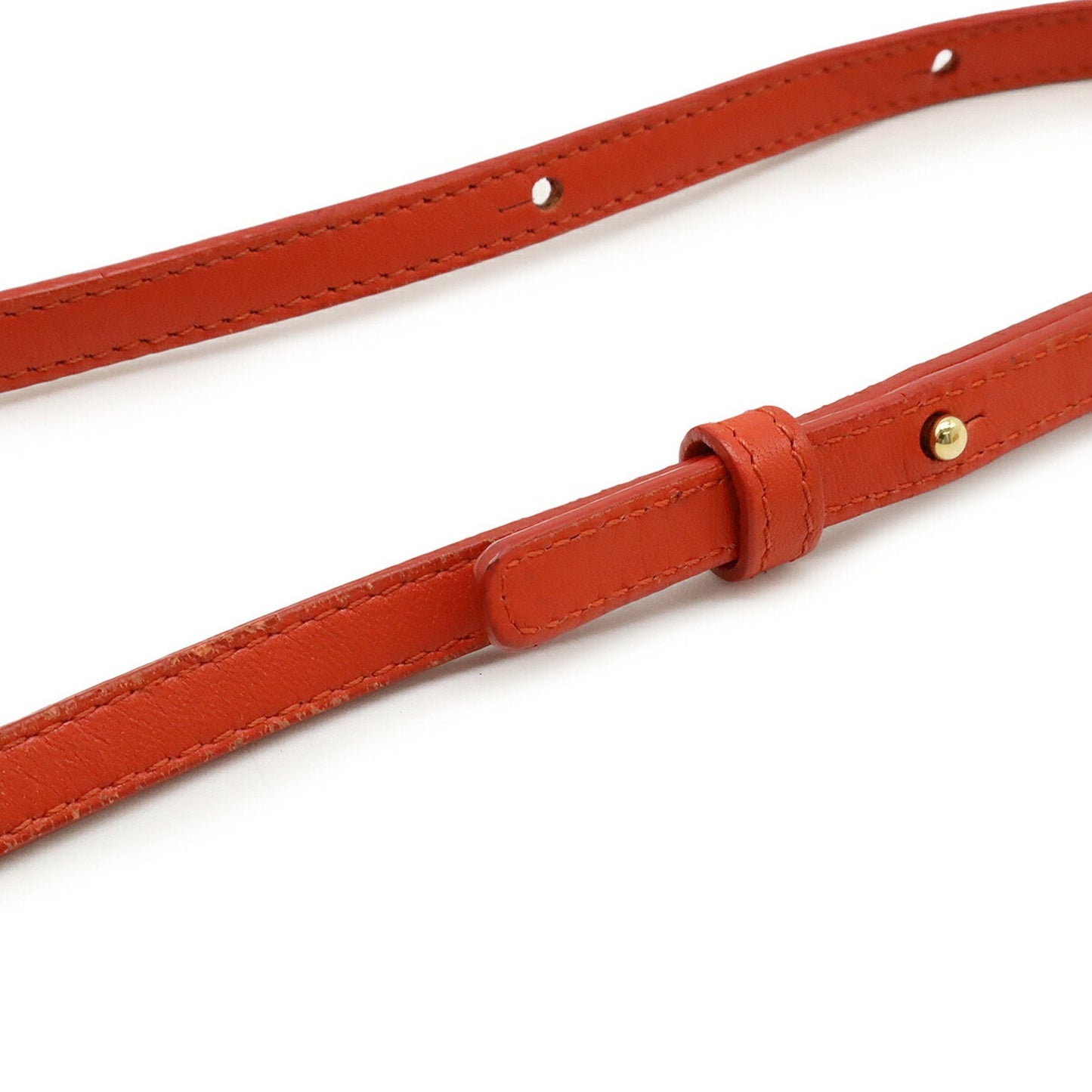 Celine Trio Large Shoulder Bag/Pouch In Orange-Red Leather