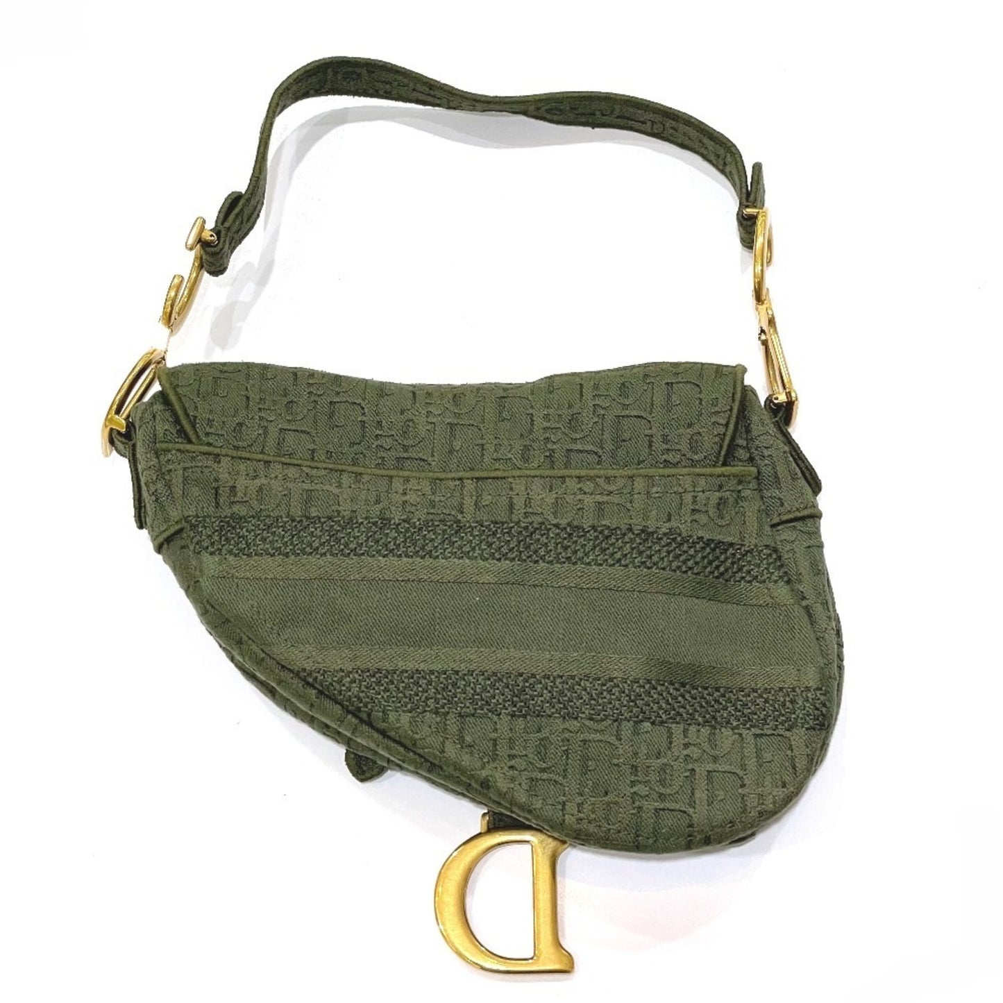 Christian Dior Oblique Saddle Embroidered Saddle Bag Shoulder Handbag Canvas