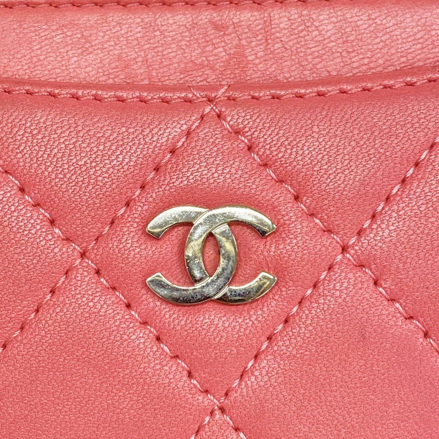 Chanel Matelasse Business Card Case In Lambskin