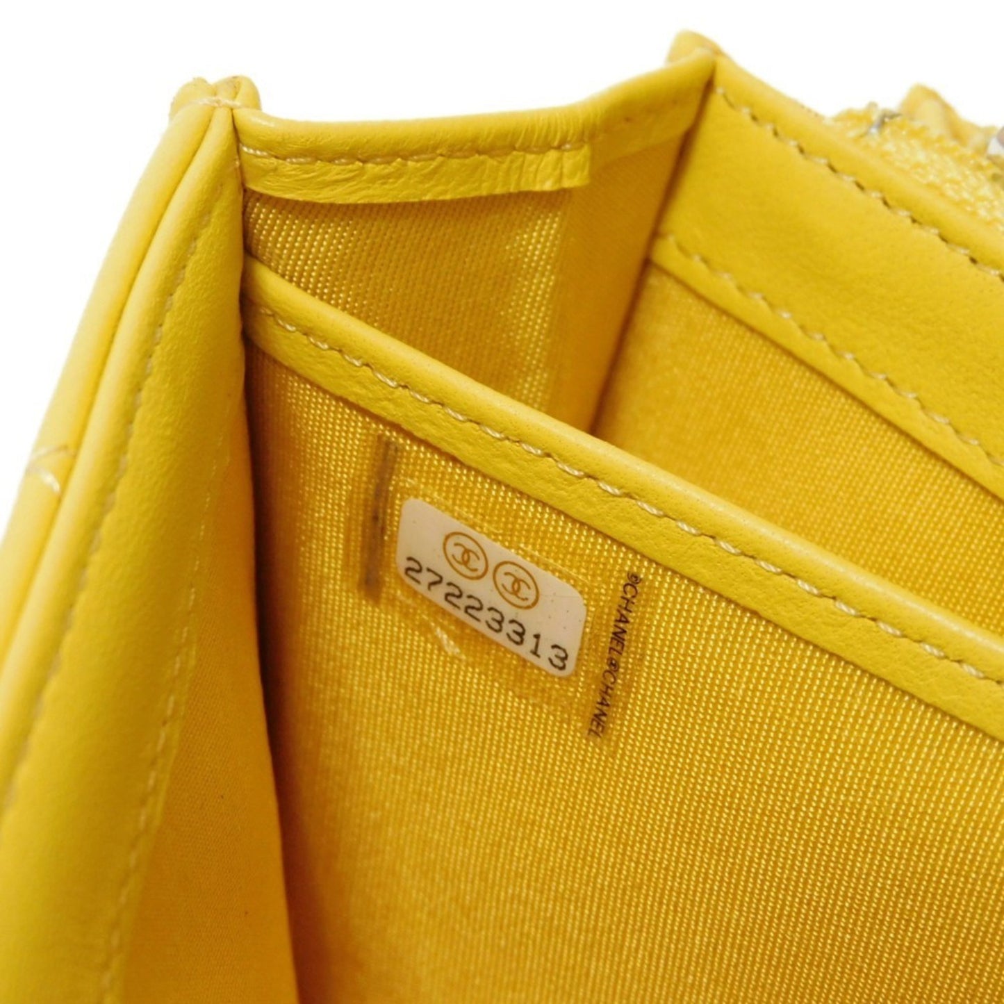 Chanel Long Wallet Boy Chanel Flap Coco Mark Quilted Lambskin 27Th Series Matelasse Yellow A80286