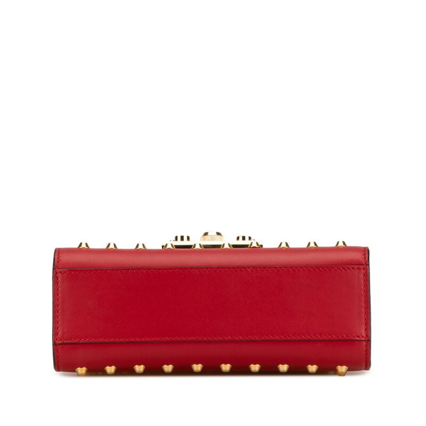 Gucci Padlock Stud Chain Shoulder Bag 432182 Red Leather