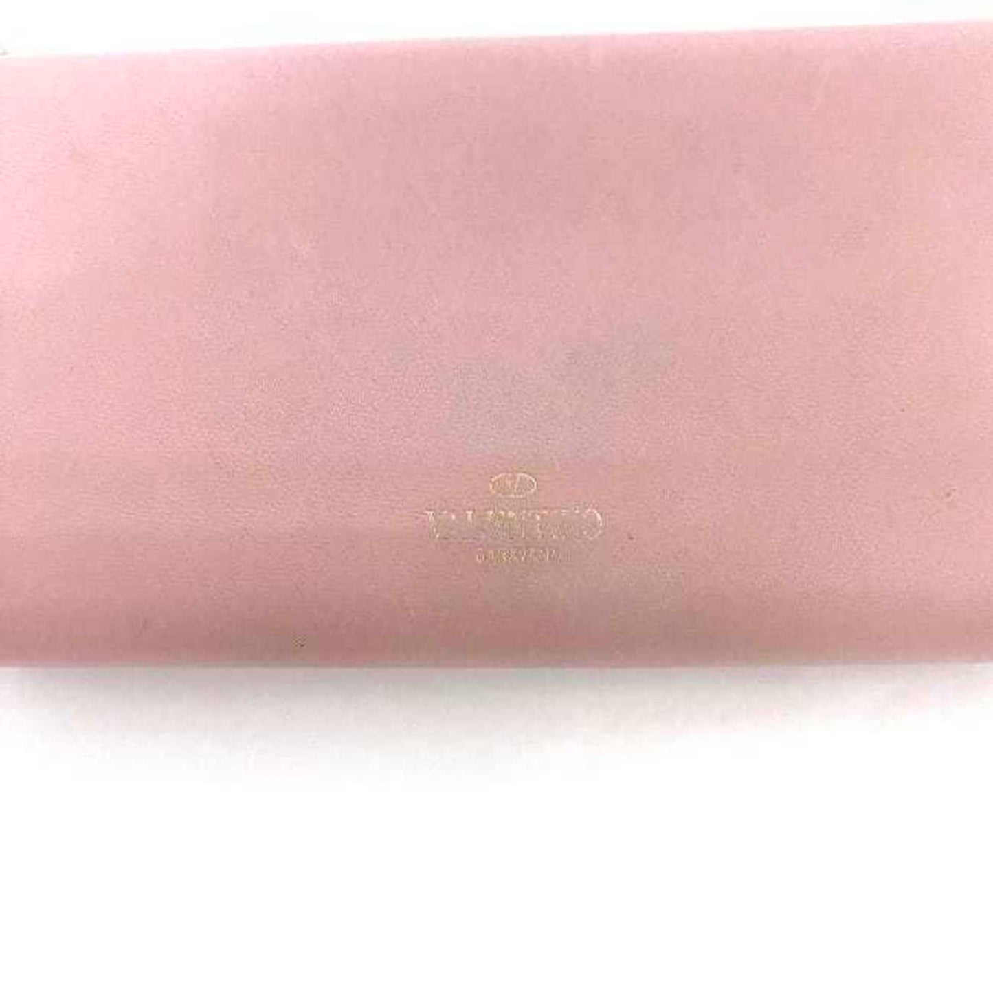 Valentino Garavani Bifold Long Wallet Pink Rockstud Studded Leather