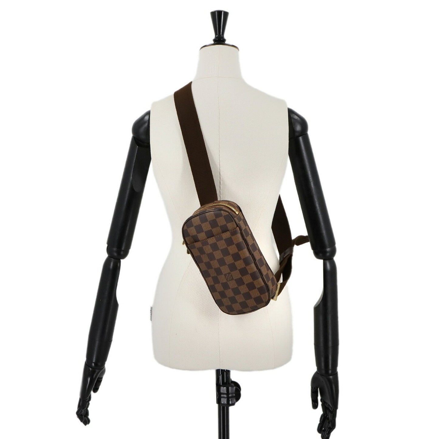 Louis Vuitton Damier Pochette Gange Personal Spo Body Bag In Ebene Leather N48048