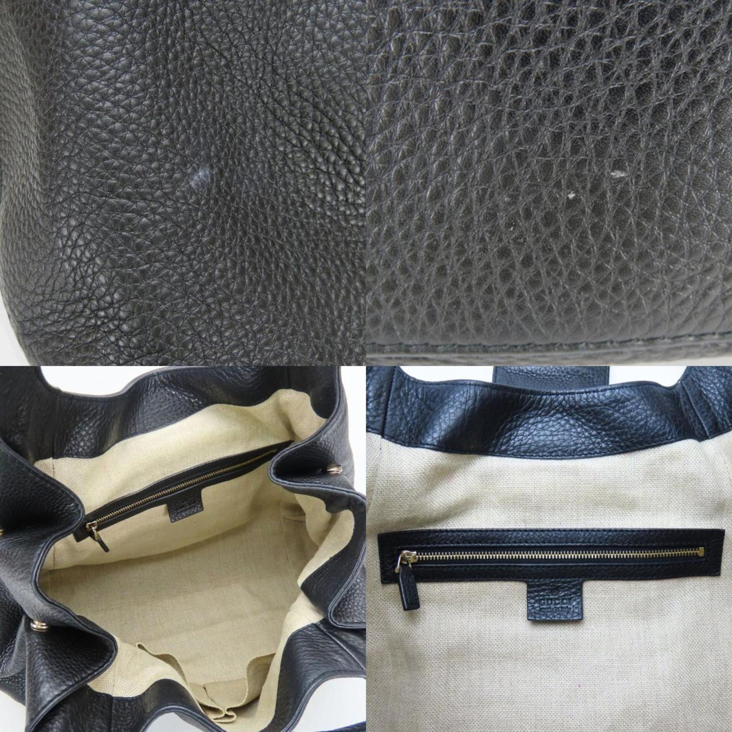 Gucci Tote Bag 268747 Leather Black
