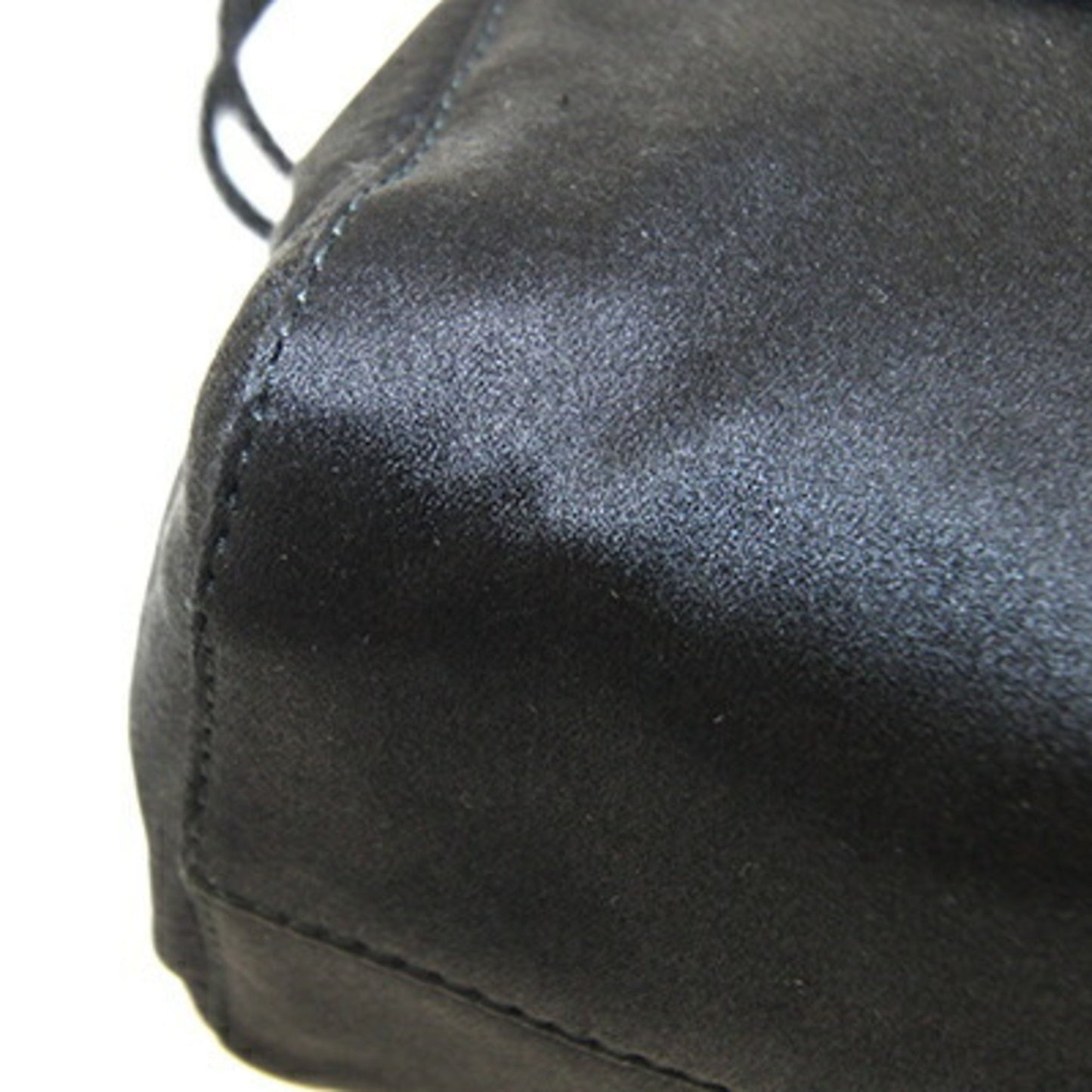 Prada Shoulder Bag In Black Satin With Tassel Embroidery