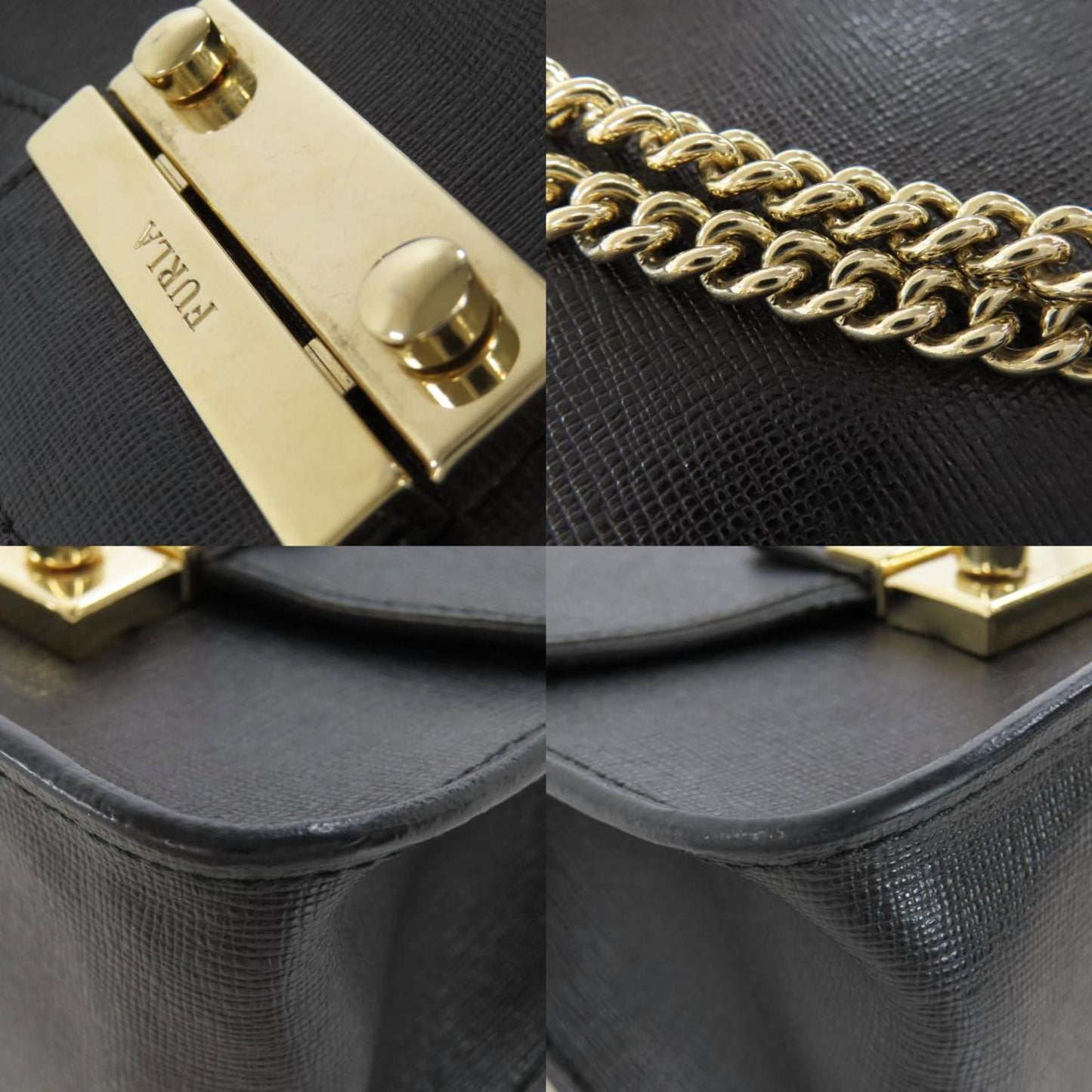 Furla Chain Shoulder Bag Leather
