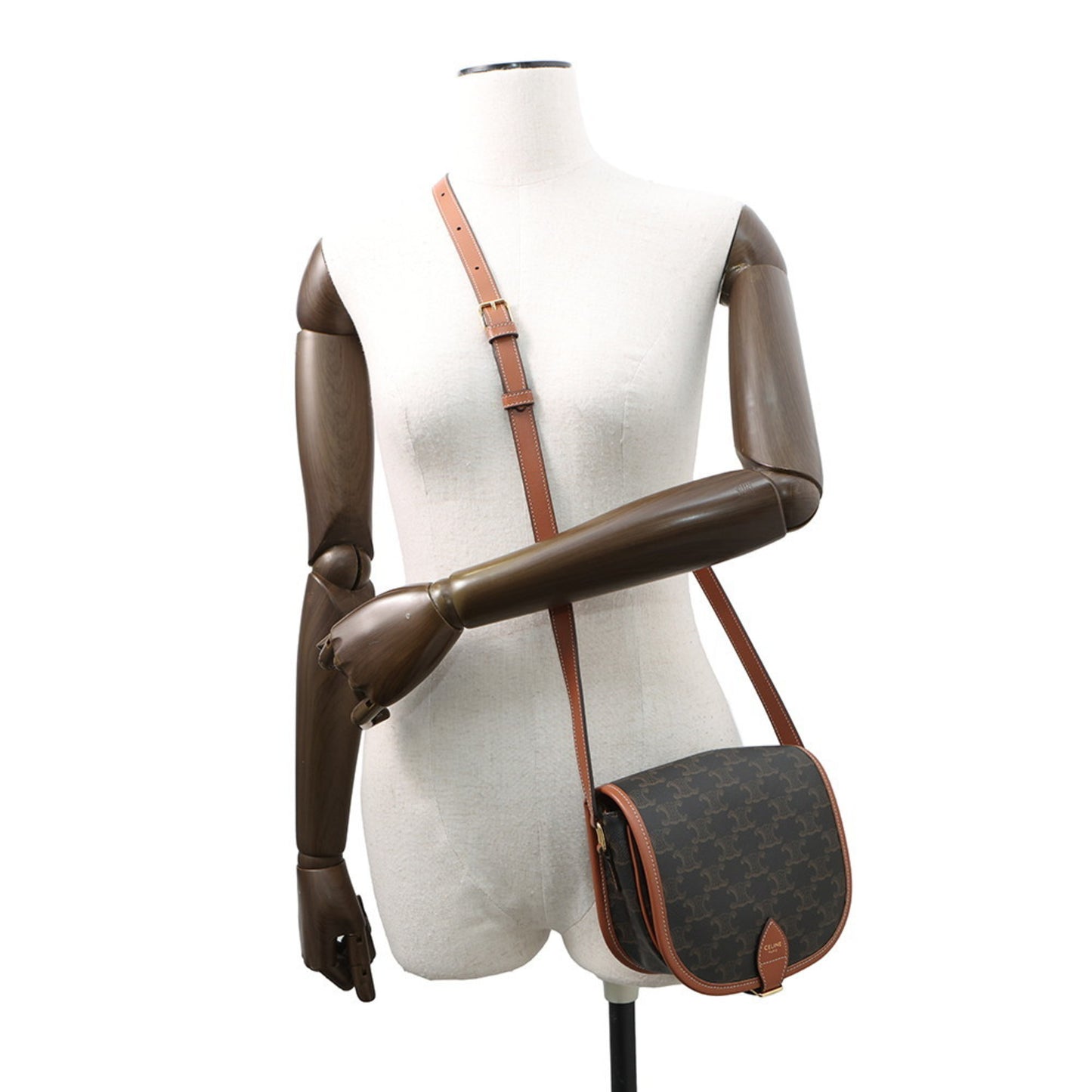 Celine Shoulder Bag Triomphe Falco Medium 191502 Celine Brown