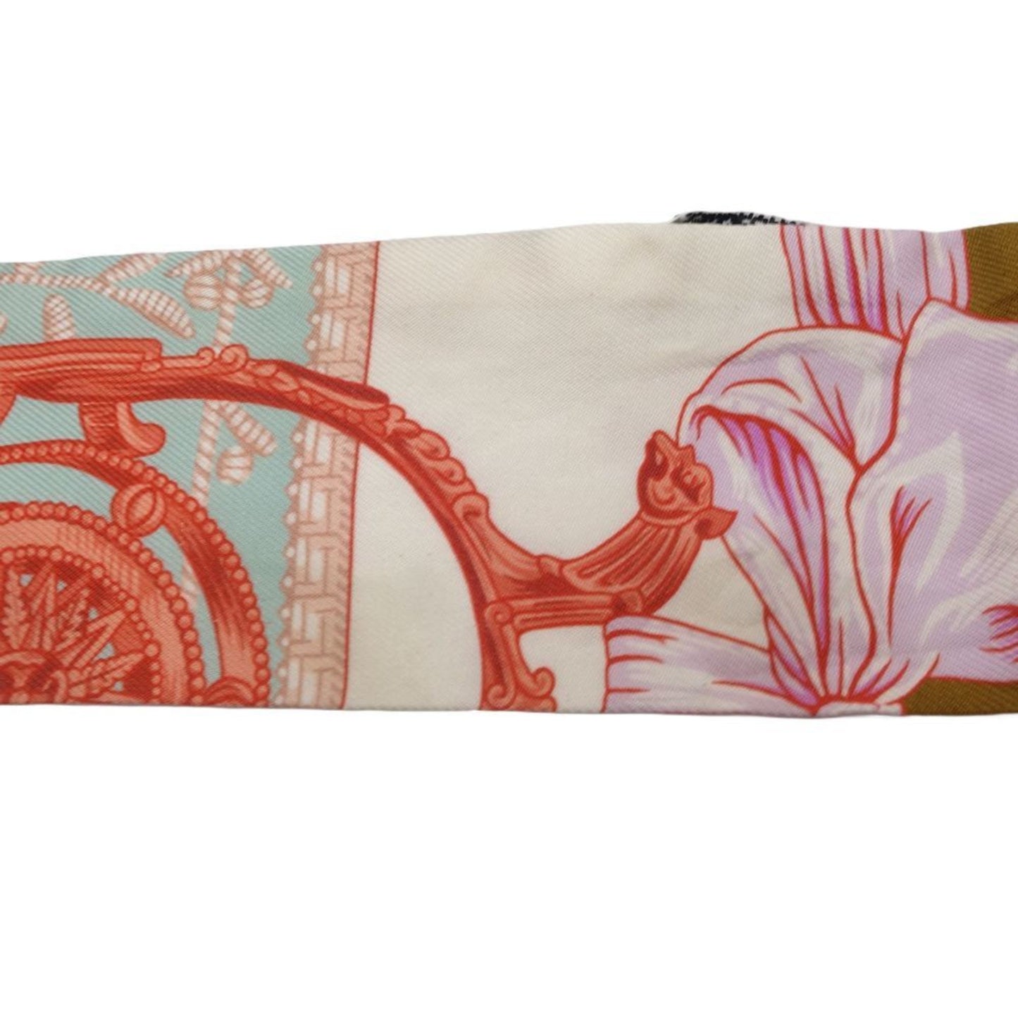 Hermes Scarf Twilly Cavalleria D Etriers Cavalry Armor Silk Multicolor Pink 180443