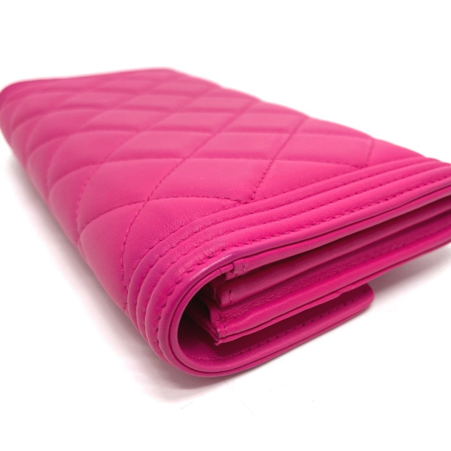 Chanel A80286 Matelasse Zip Around Long Wallet Pink Goldhardware