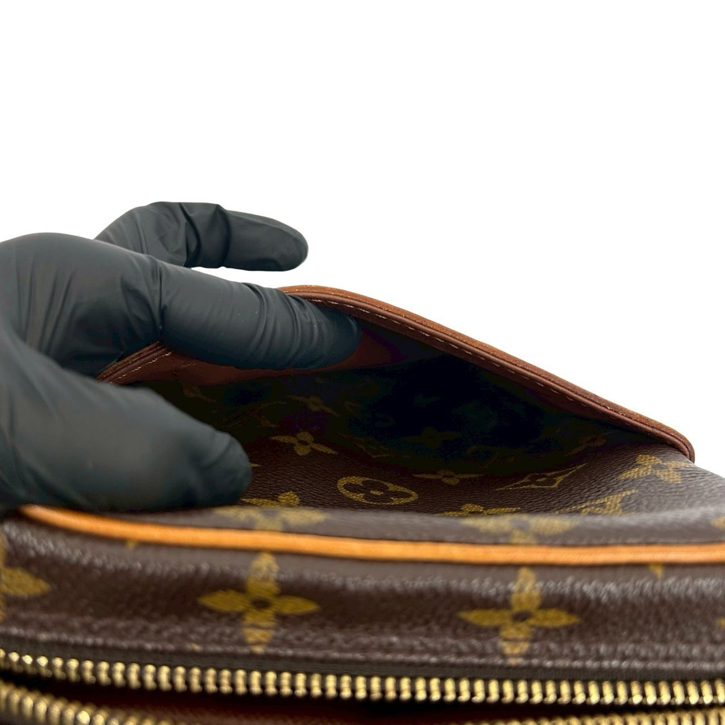 Louis Vuitton Danube Monogram Leather Mini Shoulder Bag/Pochette/Sacoche Brown 22685