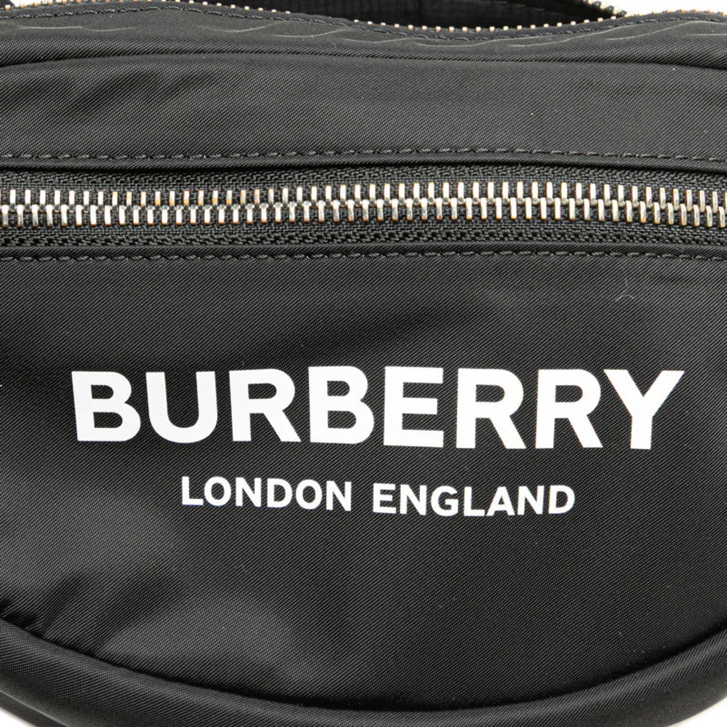 Burberry Canon Logo Print Body Bag Belt Bum 8021091 Black White Nylon
