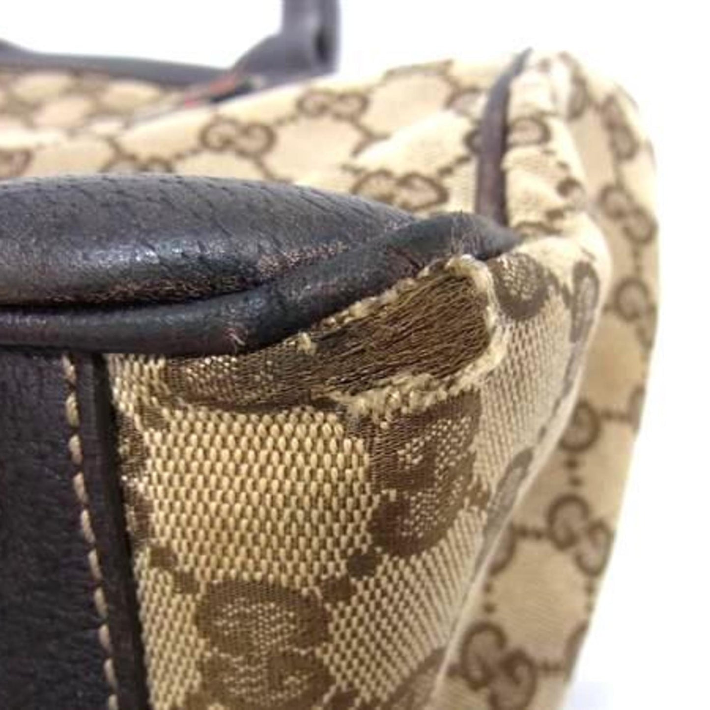 Gucci Sherry Line Princess Tote Bag 177052 In Beige And Brown Gg Canvas Leather