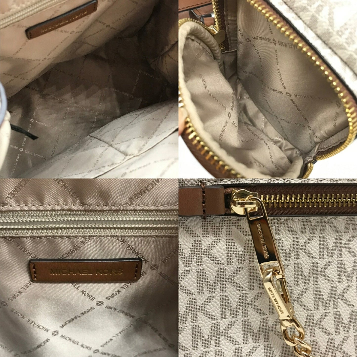 Michael Kors Chain Backpack Brown X Ivory Jet Set Item 35T1Gttb3B Michael Kors