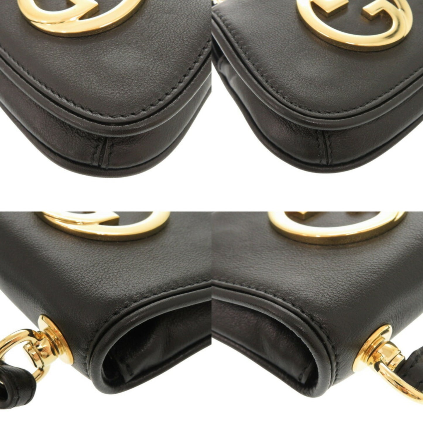 Like New Gucci Blondie 698635 Leather Black Shoulder Bag Pouch 1336Gucci