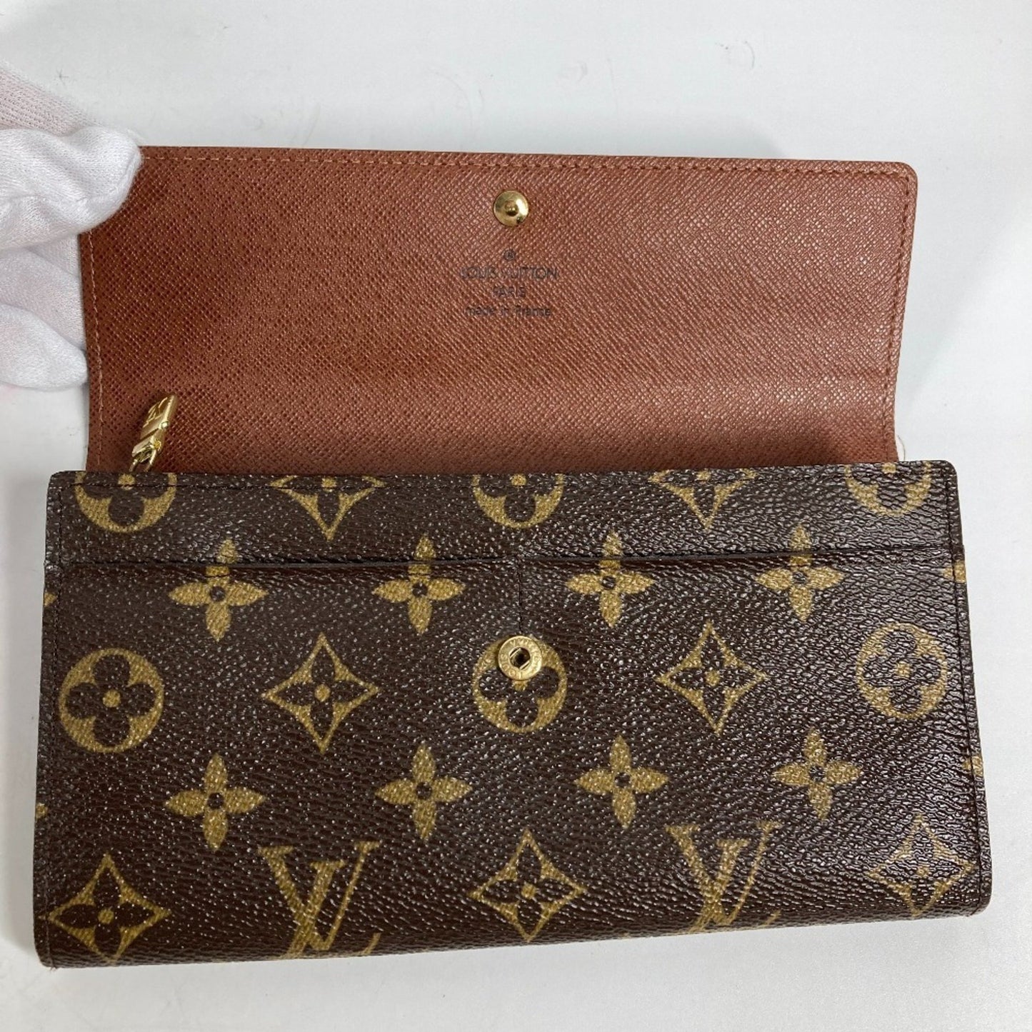 Louis Vuitton M61726 Monogram Porte Monnaie Credit Flap Long Wallet In Canvas