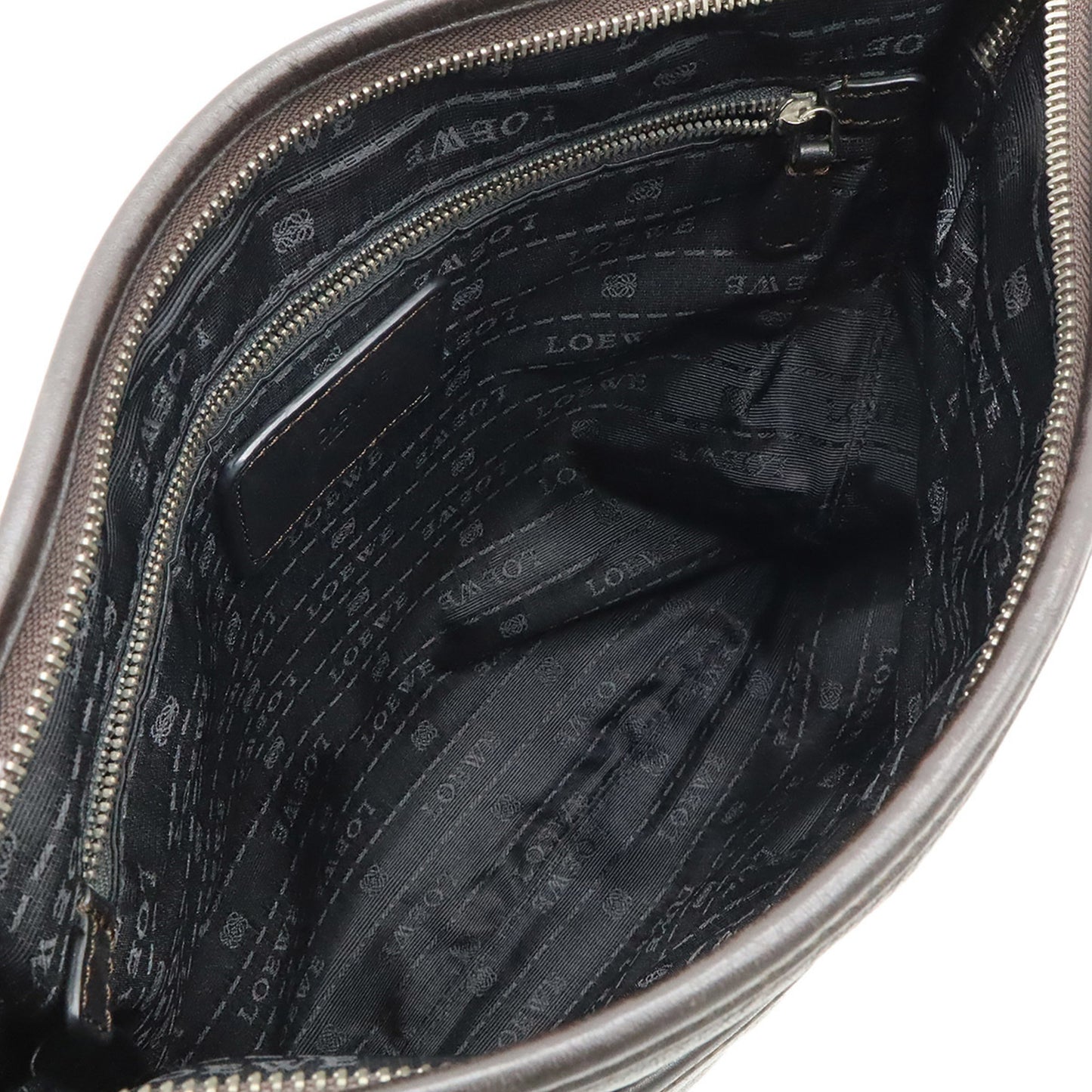 Loewe Anagram Shoulder Bag In Dark Brown Leather