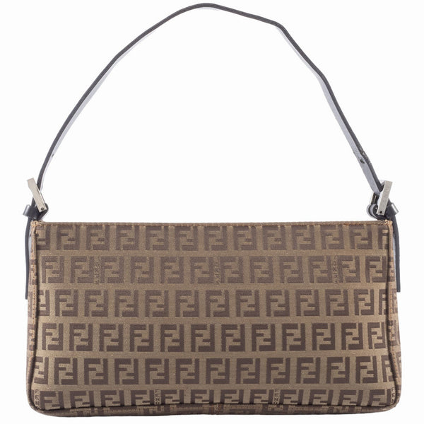 Fendi Zucca Shoulder Bag 8Br042 Canvas | Leather Beige