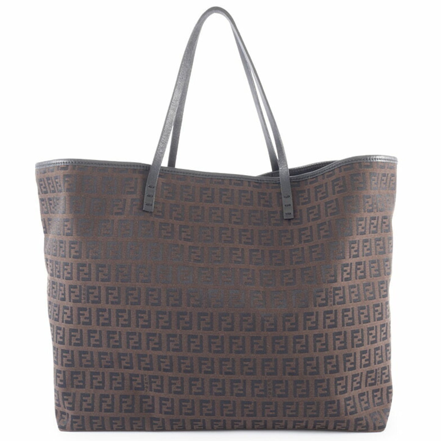 Fendi Zucca Tote Bag 8Bh005 Canvas/Leather Brown