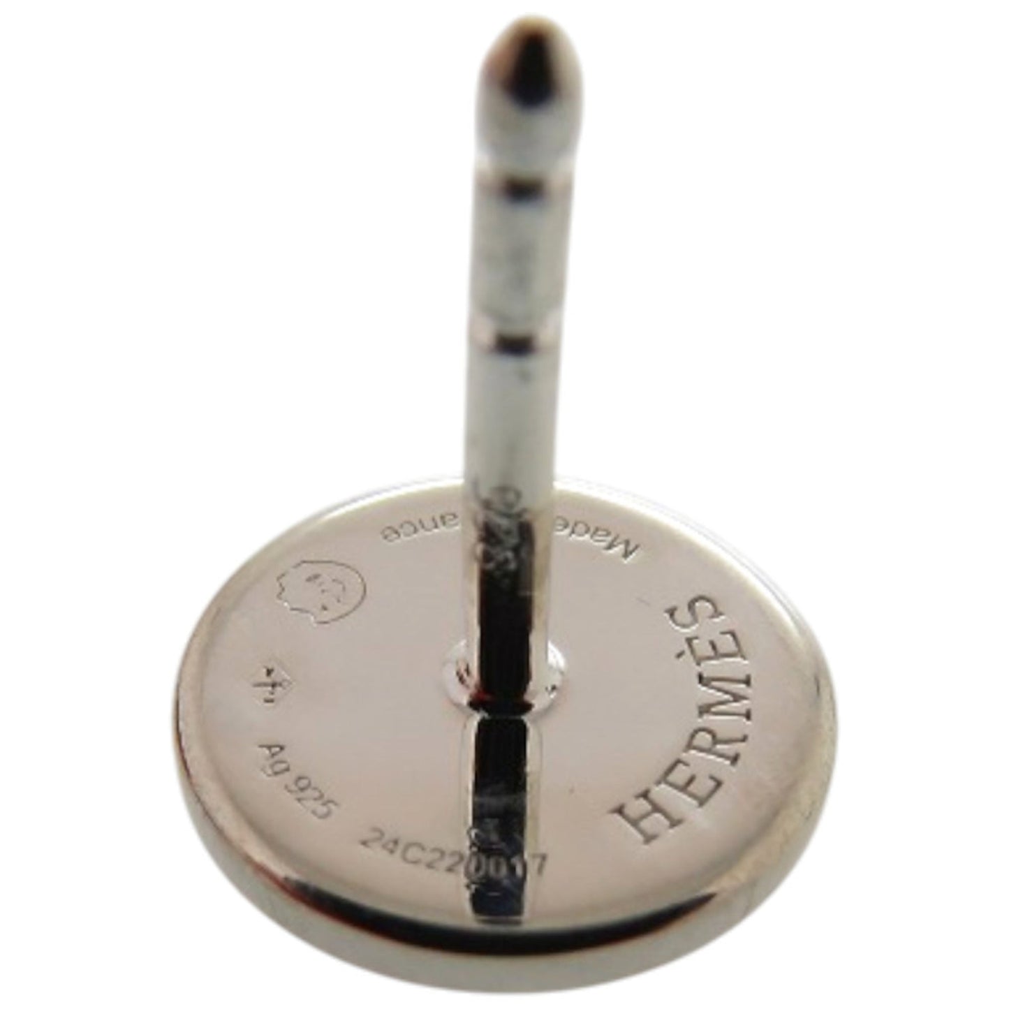 Like New Herms Ex Libris Tpm 925 Sterling Silver Earrings 1104 Hermes