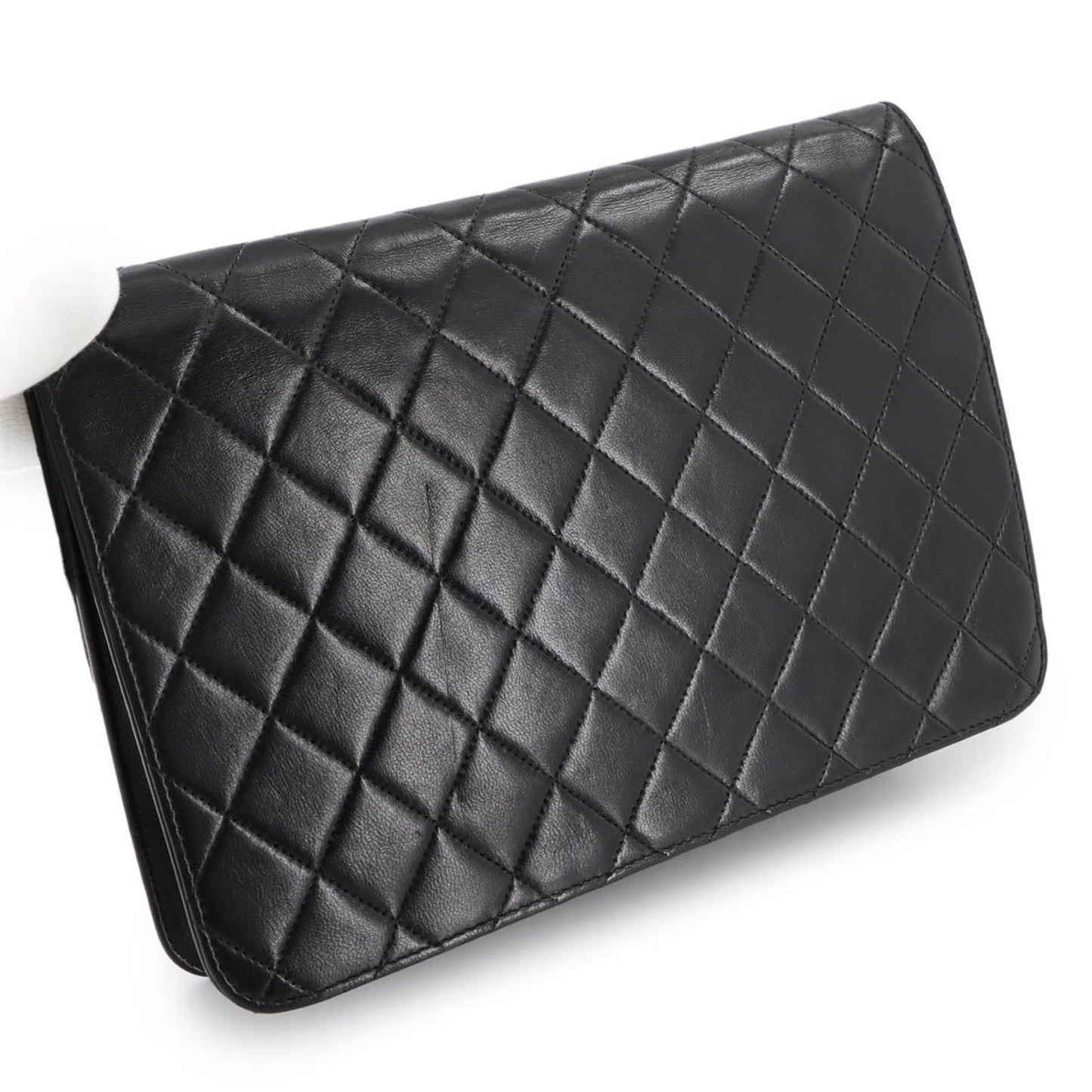 Chanel Matelasse Chain Shoulder Bag Leather Black Gold Metal Fittings