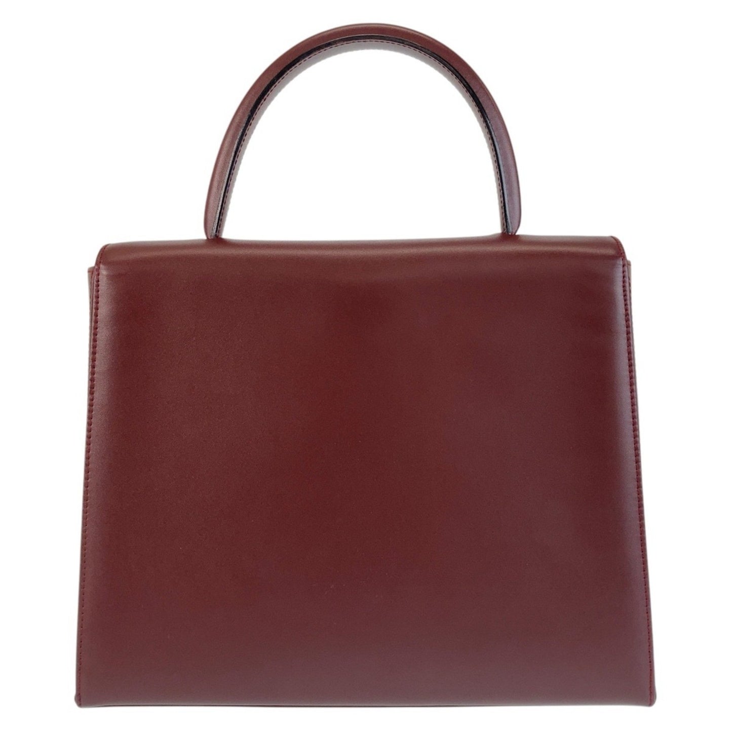 Cartier Must Line Wine Red Bordeaux Gold Hardware Leather Handbag