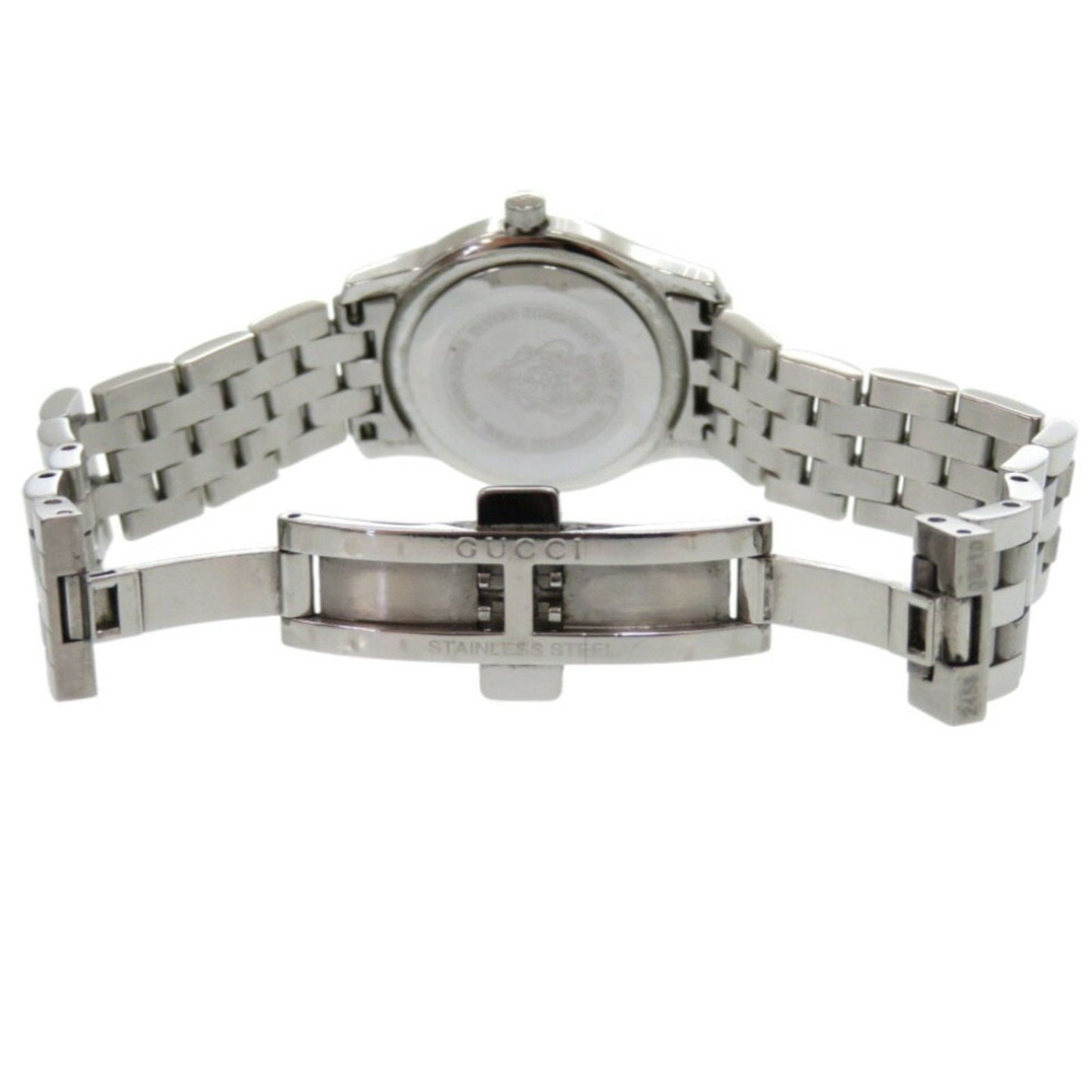 Gucci 5500L Stainless Steel Black Silver Dial Quartz Watch 1491Gucci