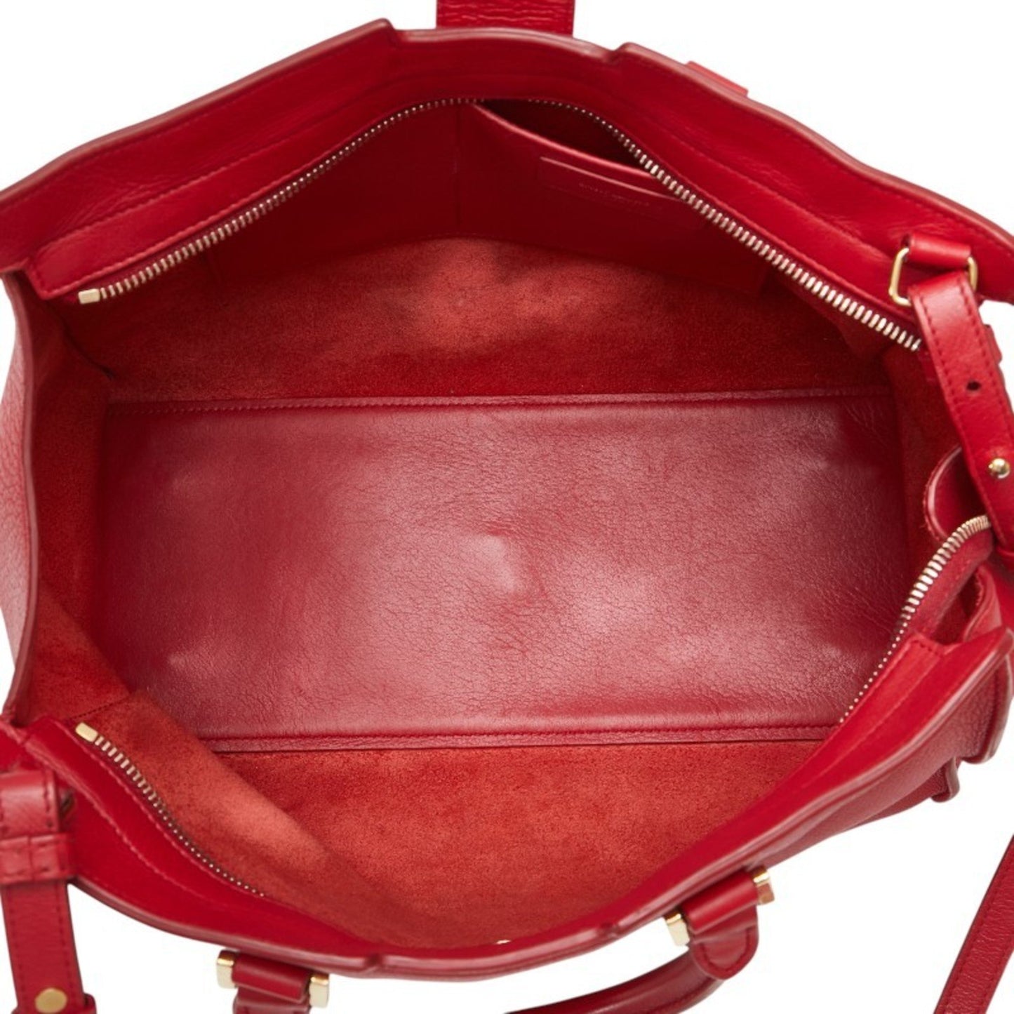 Saint Laurent Petit Cabas Handbag/Shoulder Bag 2Way 311210 Red Leather