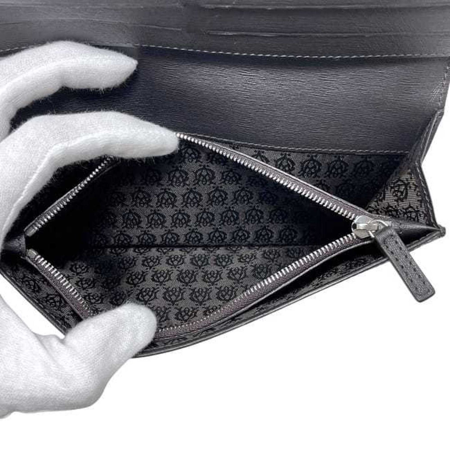 Dunhill Sidecar Leather Bifold Long Wallet (Ec-24011) In Black.