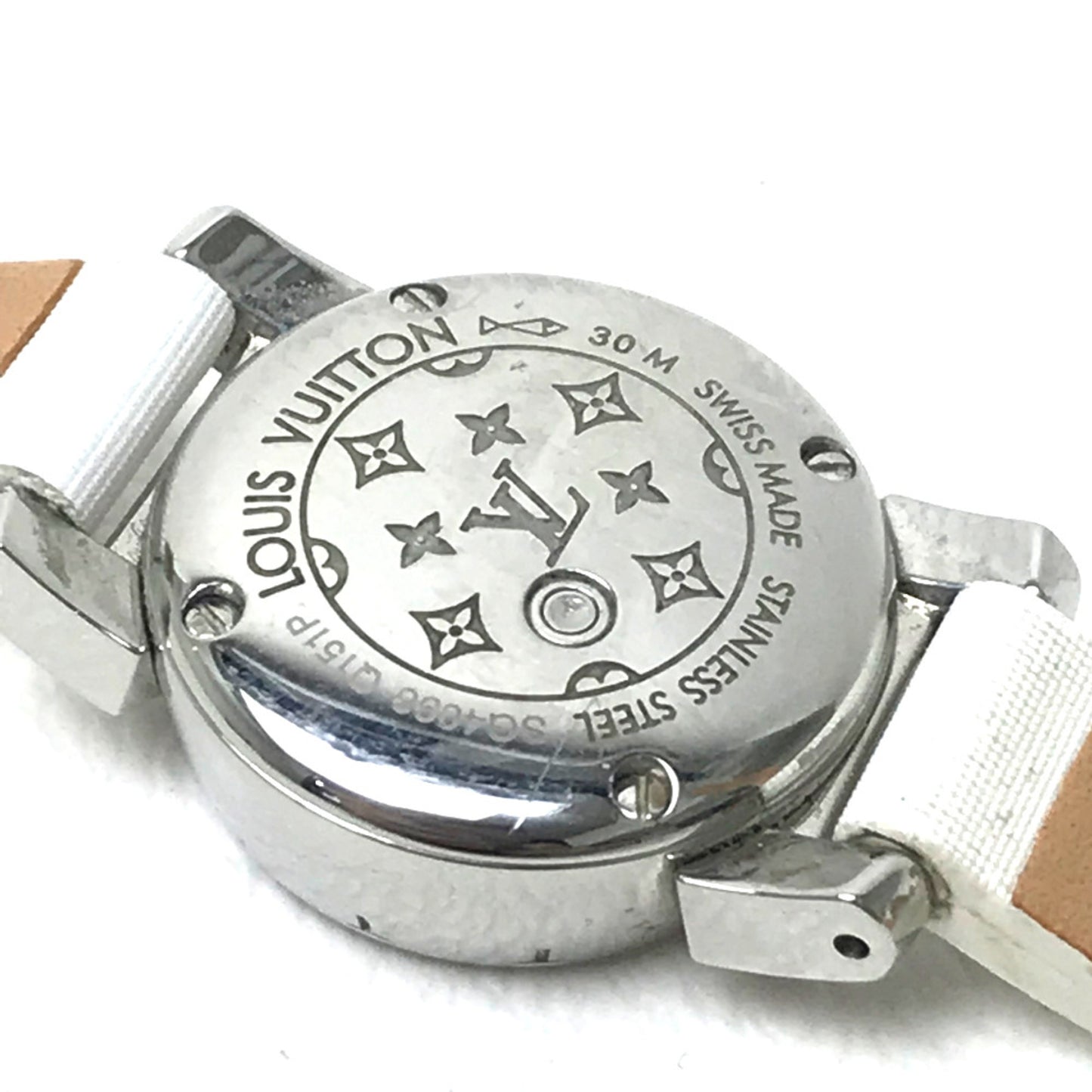 Louis Vuitton Q151P Rug Diamond Quartz Wristwatch Pink Based White