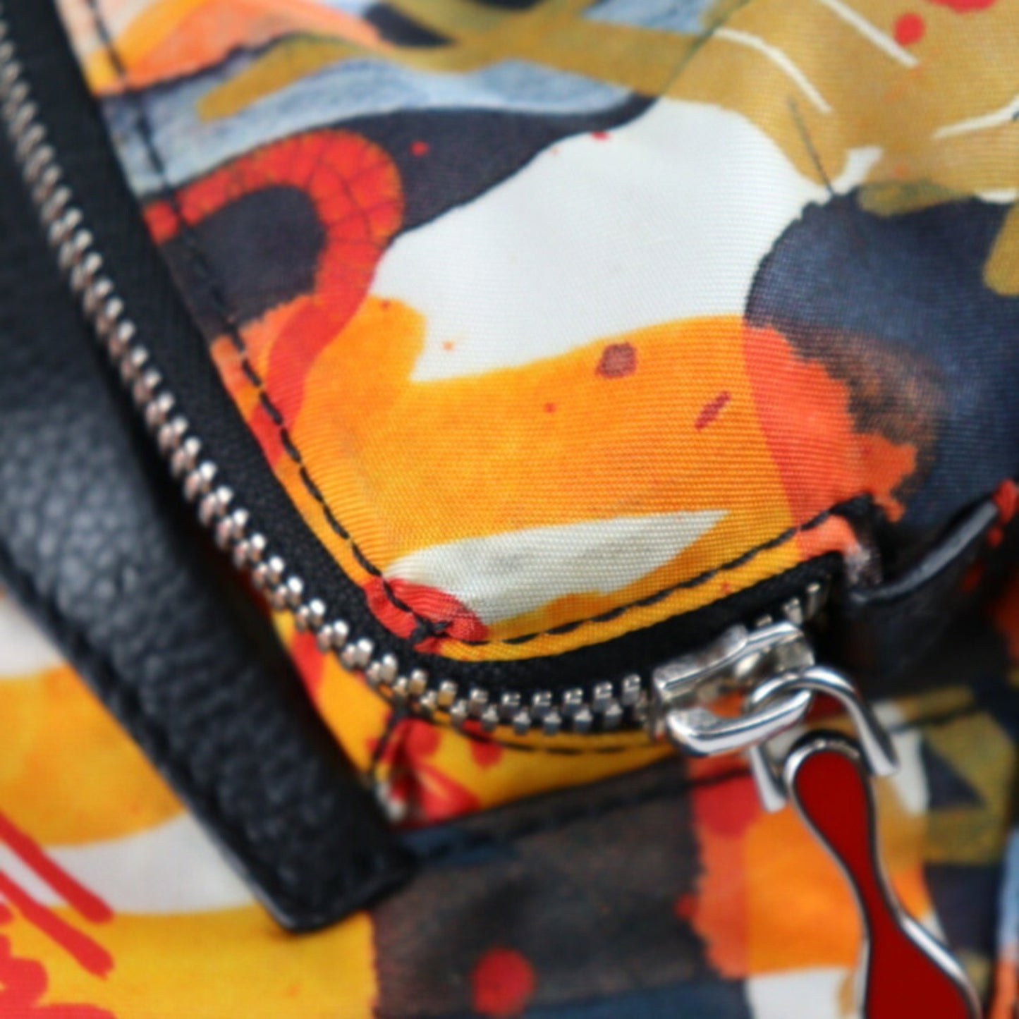 Christian Louboutin Backloubi Small Backpack/Daypack 1195152 Nylon Leather Multicolor Silver