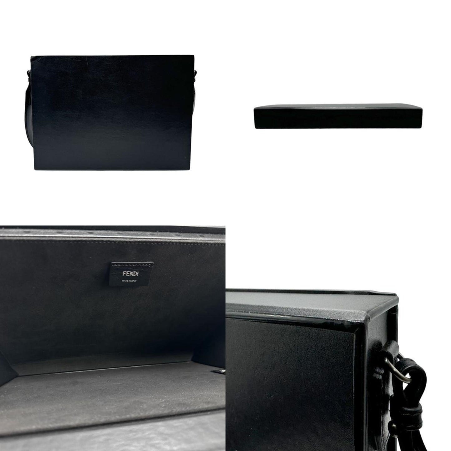 Fendi Shoulder Bag Leather Black