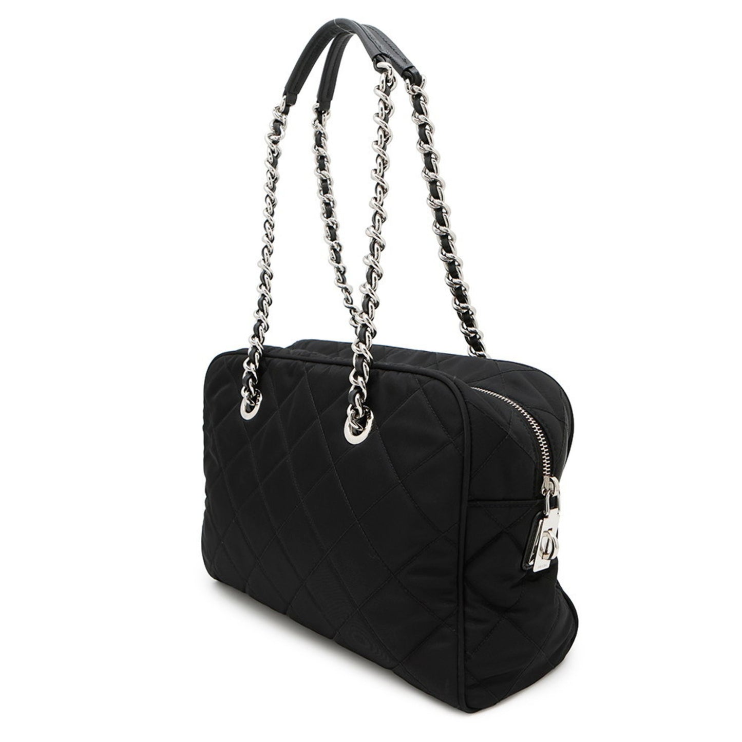 Prada Chain Shoulder Bag In Quilted Nylon