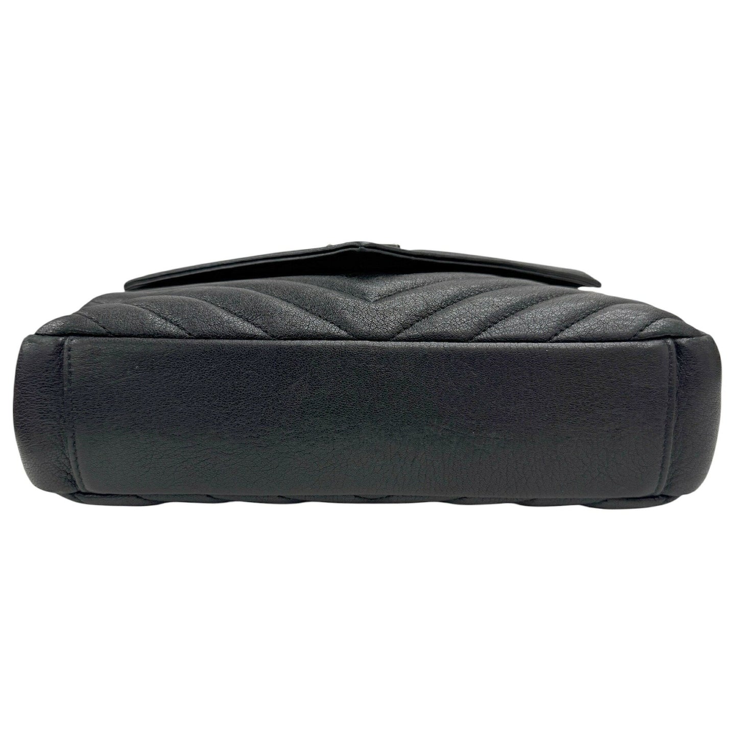 Saint Laurent Ysl College 600279 Chain Shoulder Bag In Black Leather