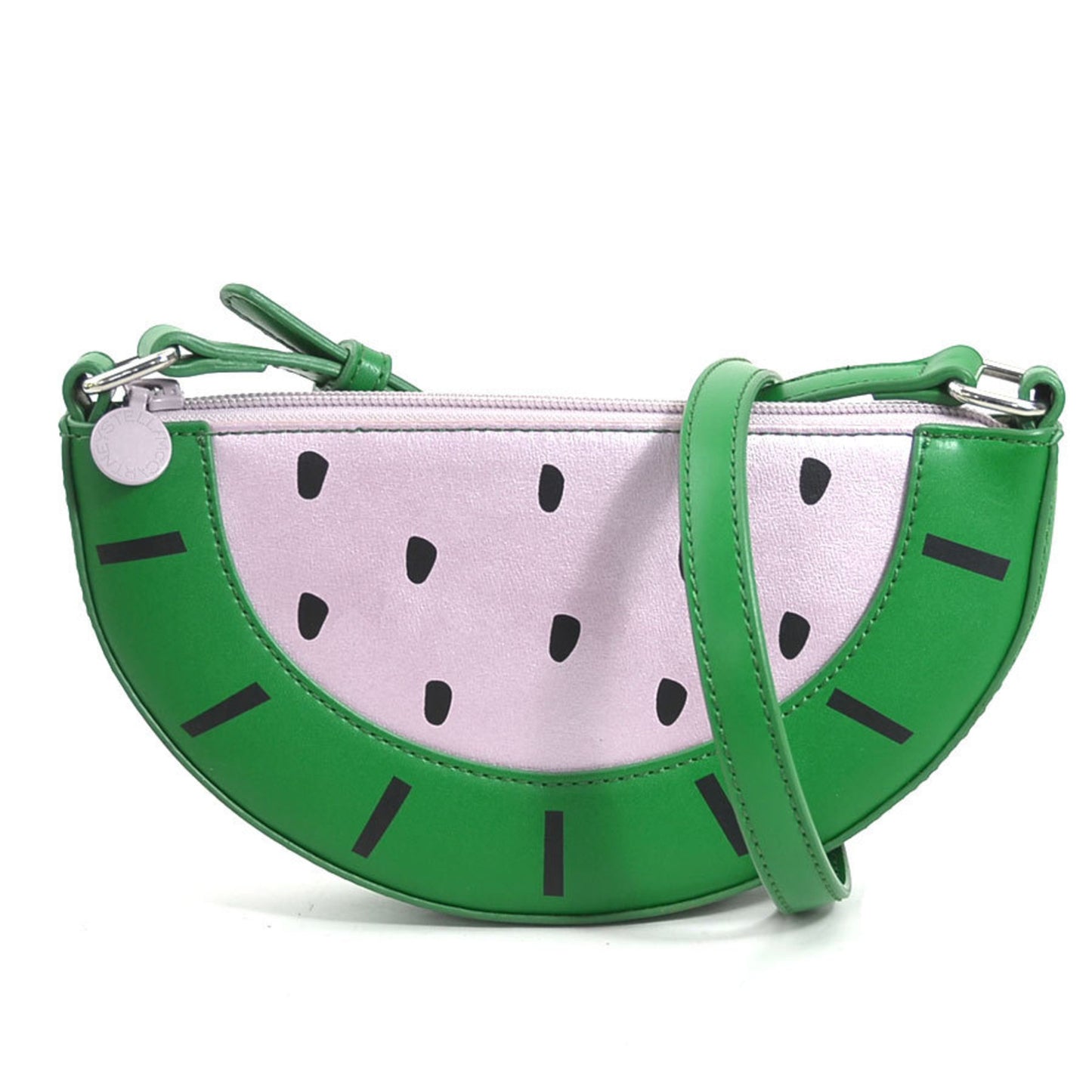 Stella Mccartney Shoulder Bag Watermelon Leather Green X Pink Black Kids H30795I