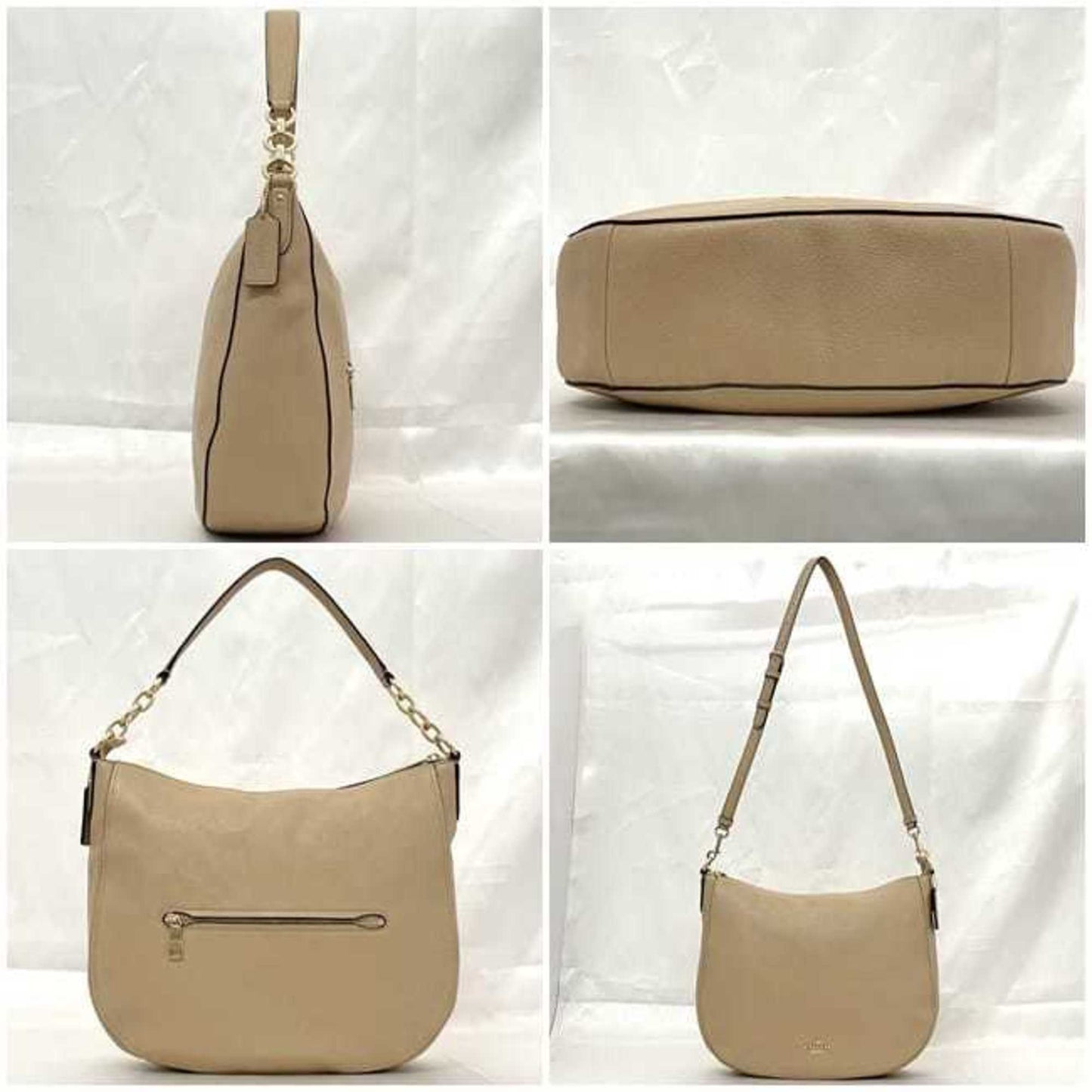 Coach 2-Way Bag Ec-23568 Beige 58036 Leather Crossbody For Women