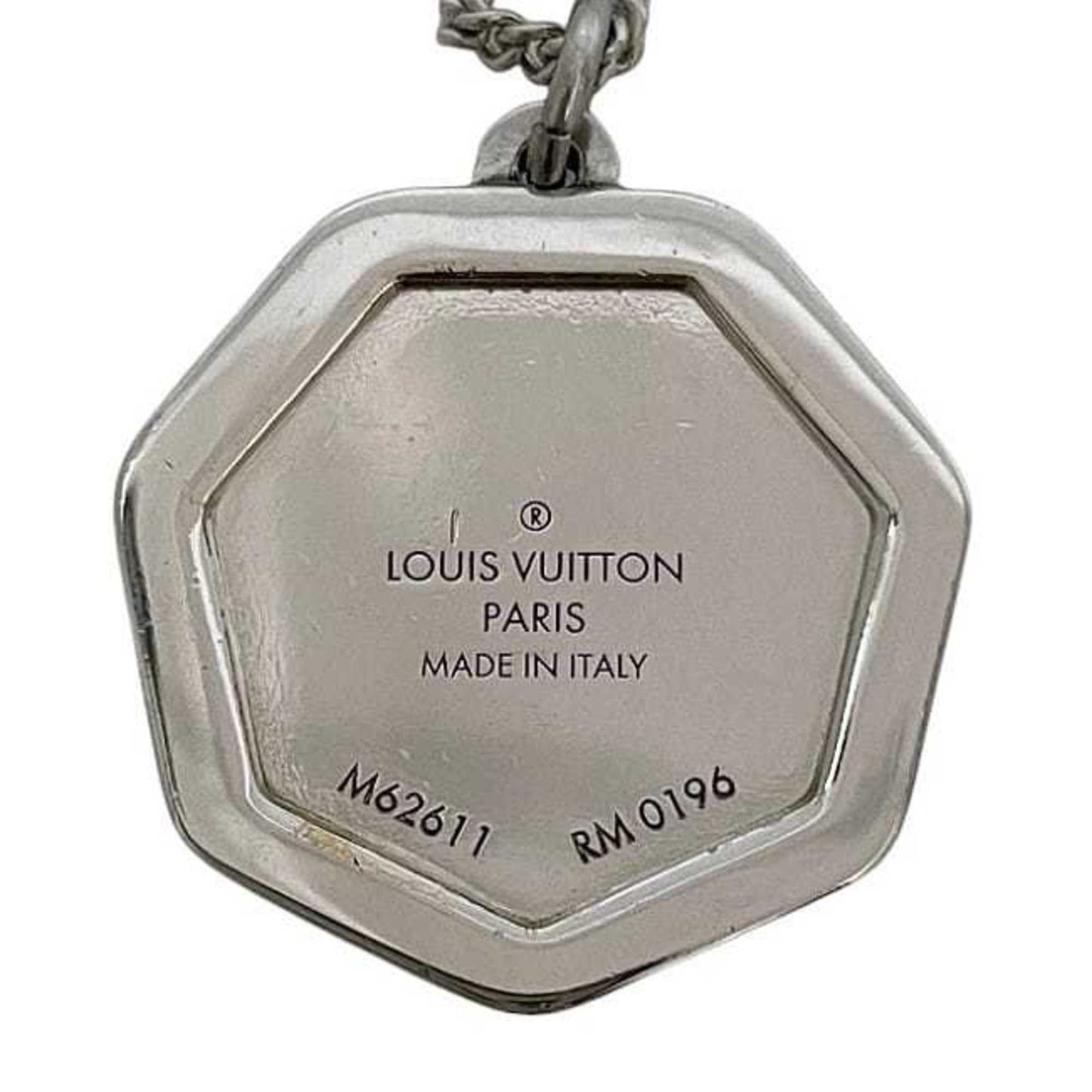 Louis Vuitton Savane Zebra Necklace Ec-24103 Silver M62611 Metal Rm0196 Louis Vuitton Lv Initial