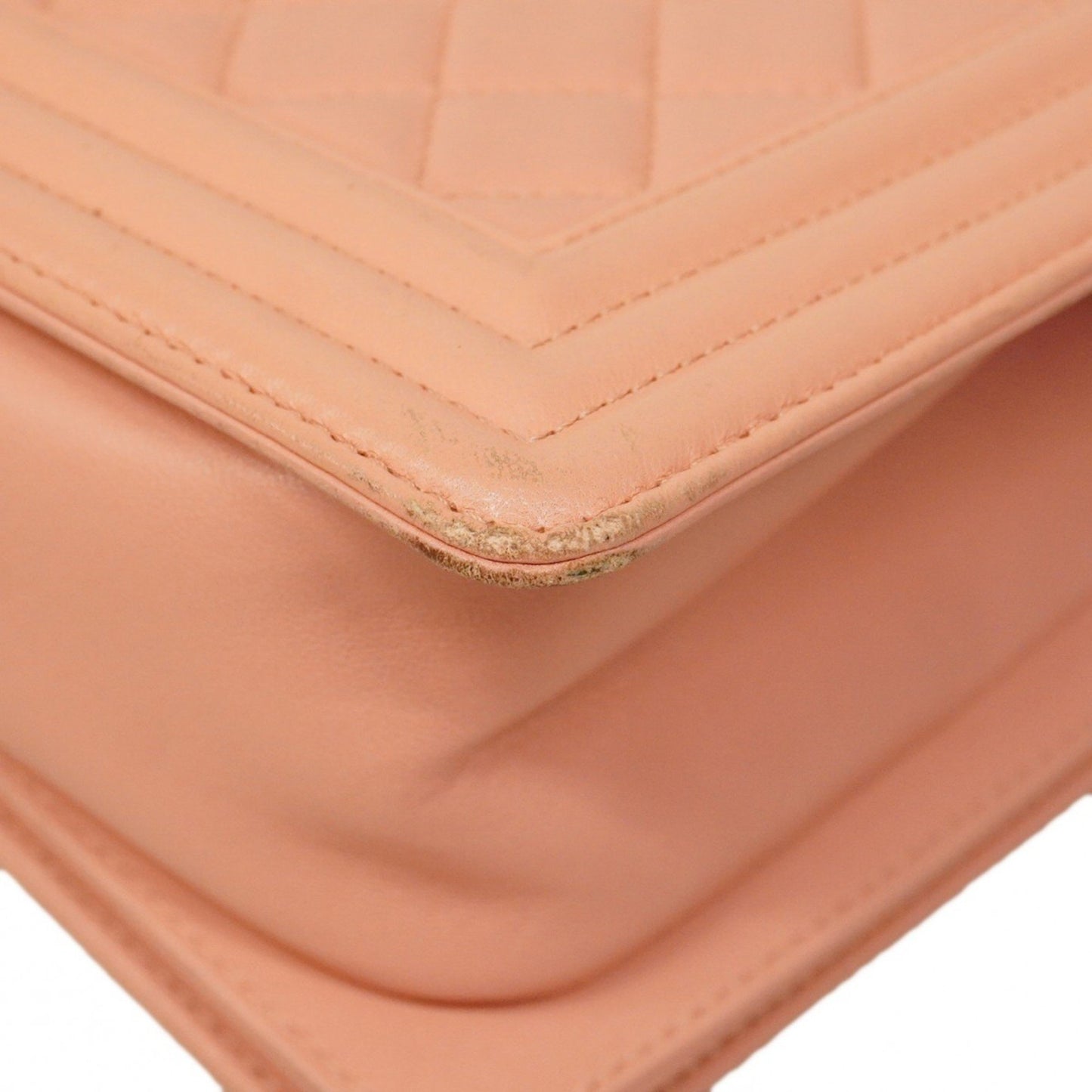 Chanel Shoulder Bag Boy Chain Lambskin Pink