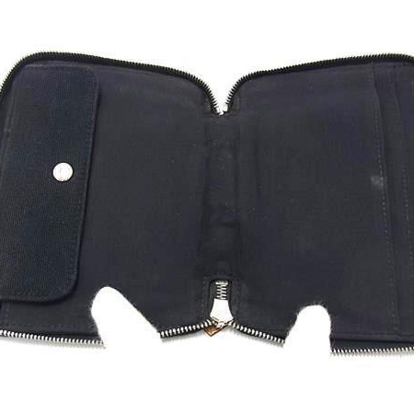 Hermes Foule Tou Purse Pm - Navy Canvas Bifold Wallet For Men And Women