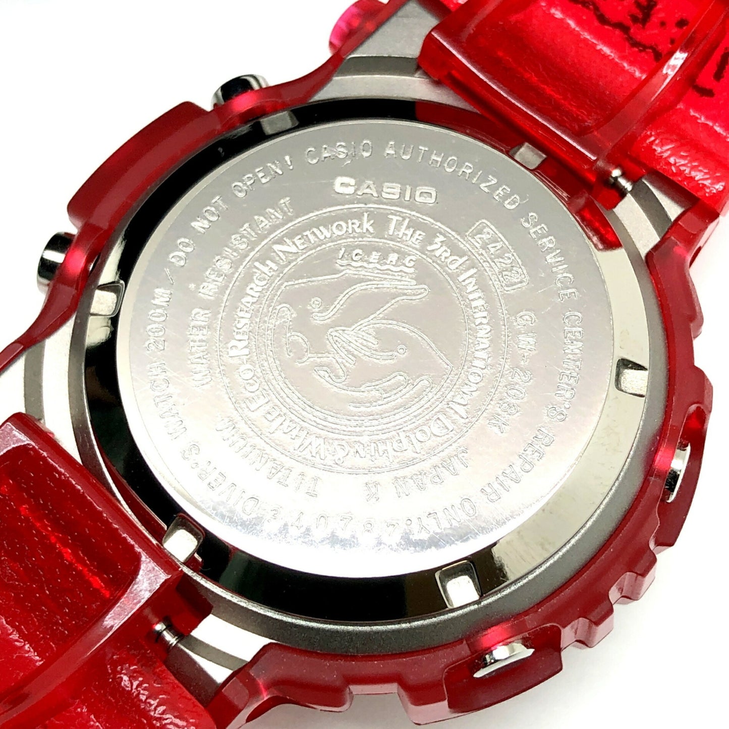 G-Shock Casio Watch Gw-203K-4 Frogman Irukuji 2003 Candy Red Skeleton Tough Solar 9Th Iruka Whale