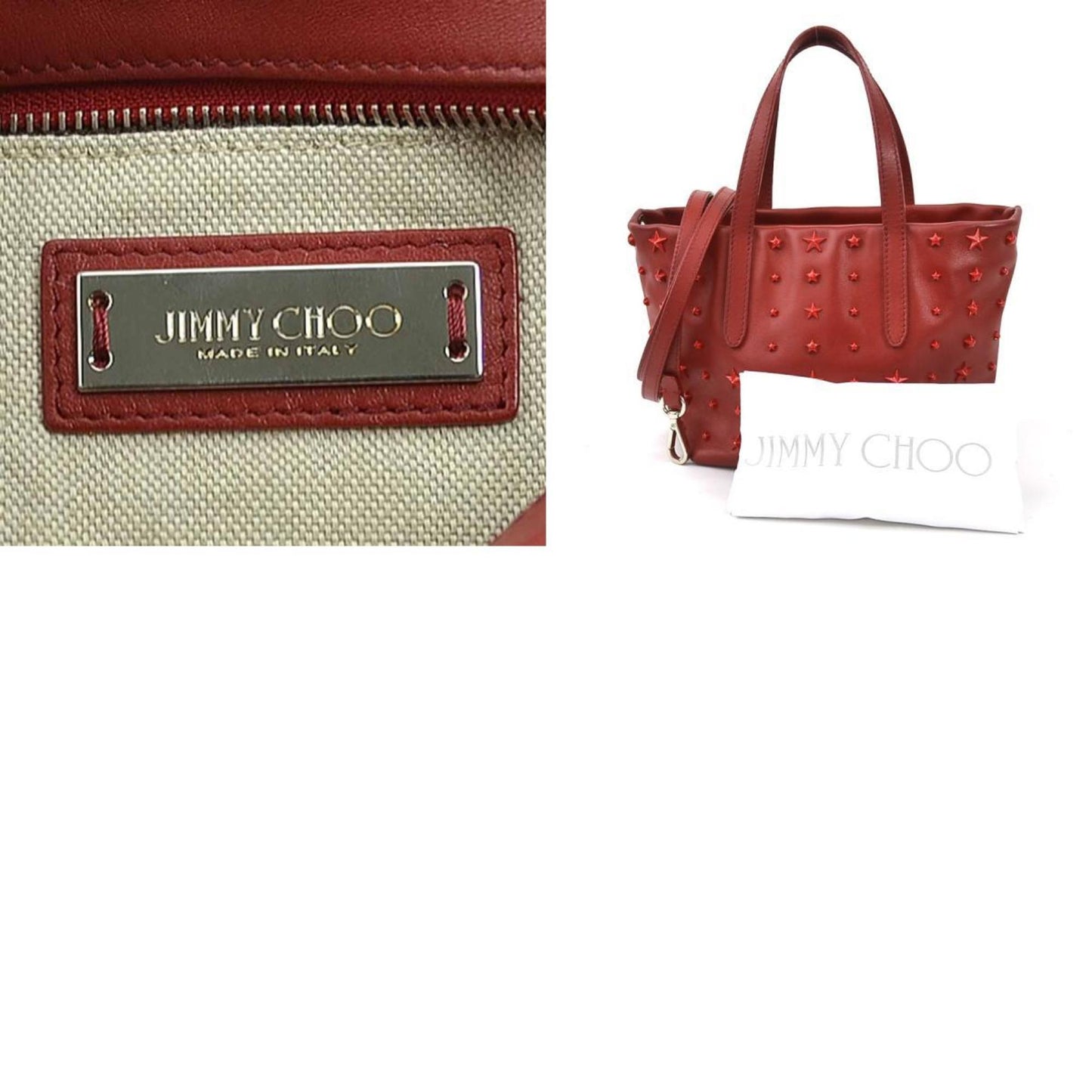 Jimmy Choo Handbag Shoulder Bag Leather Red