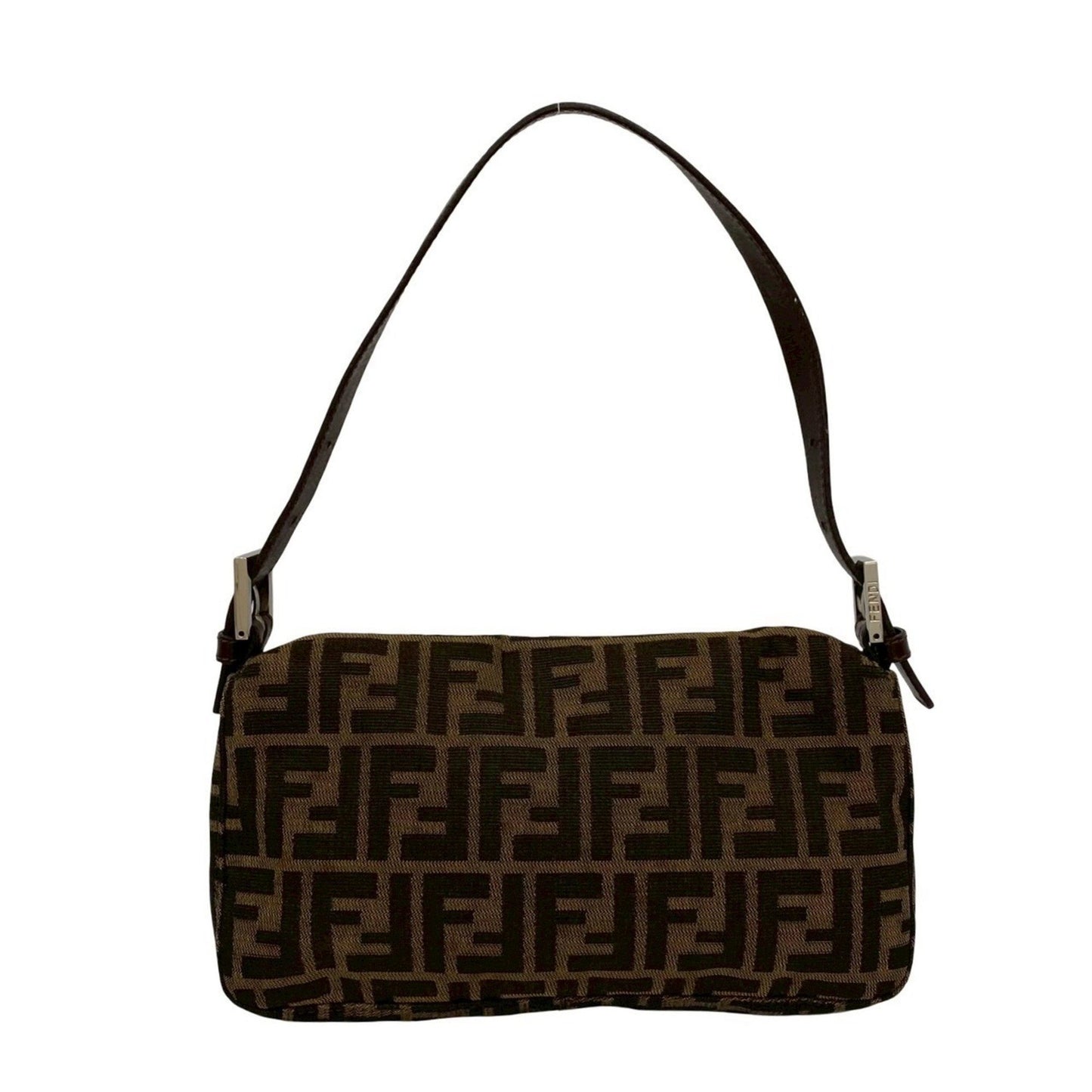 Fendi Mamma Bucket Zucca Ff Pattern Leather Canvas Semi-One Shoulder Bag Brown 20265