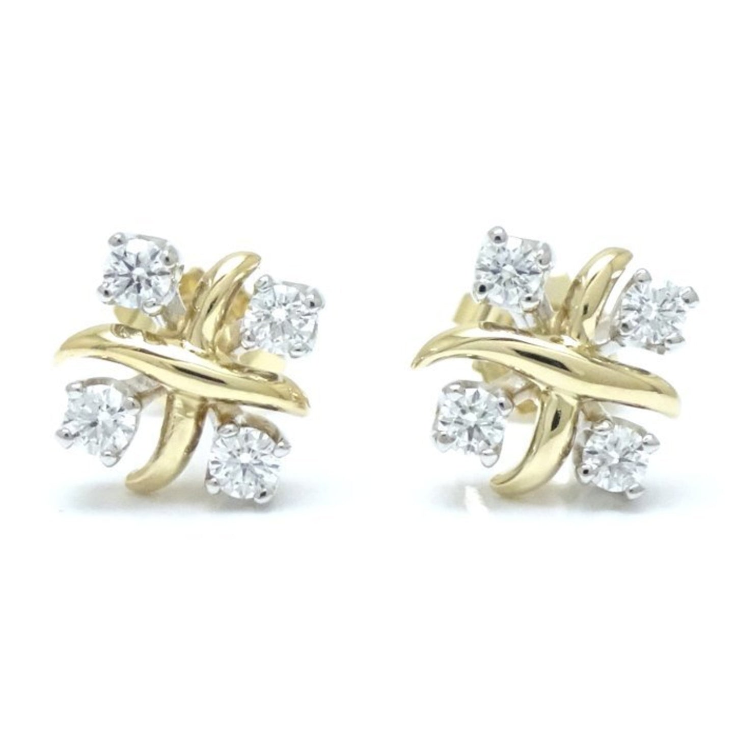 Tiffany&Co. Tiffany Schlumberger Earrings Diamond K18Yg Yellow Gold X Pt950 Platinum 293415