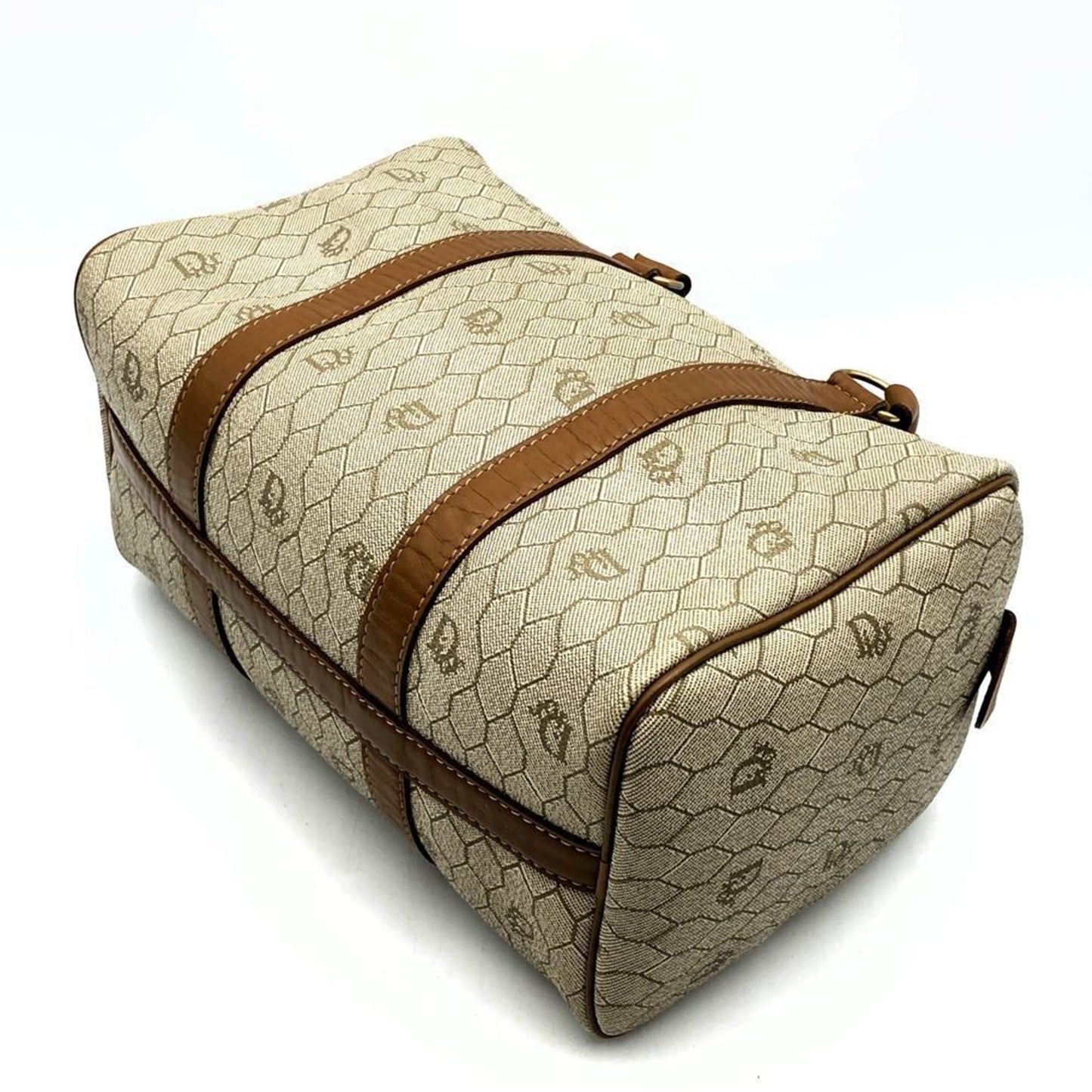 Christian Dior Dior Handbag Honeycomb Beige X Brown