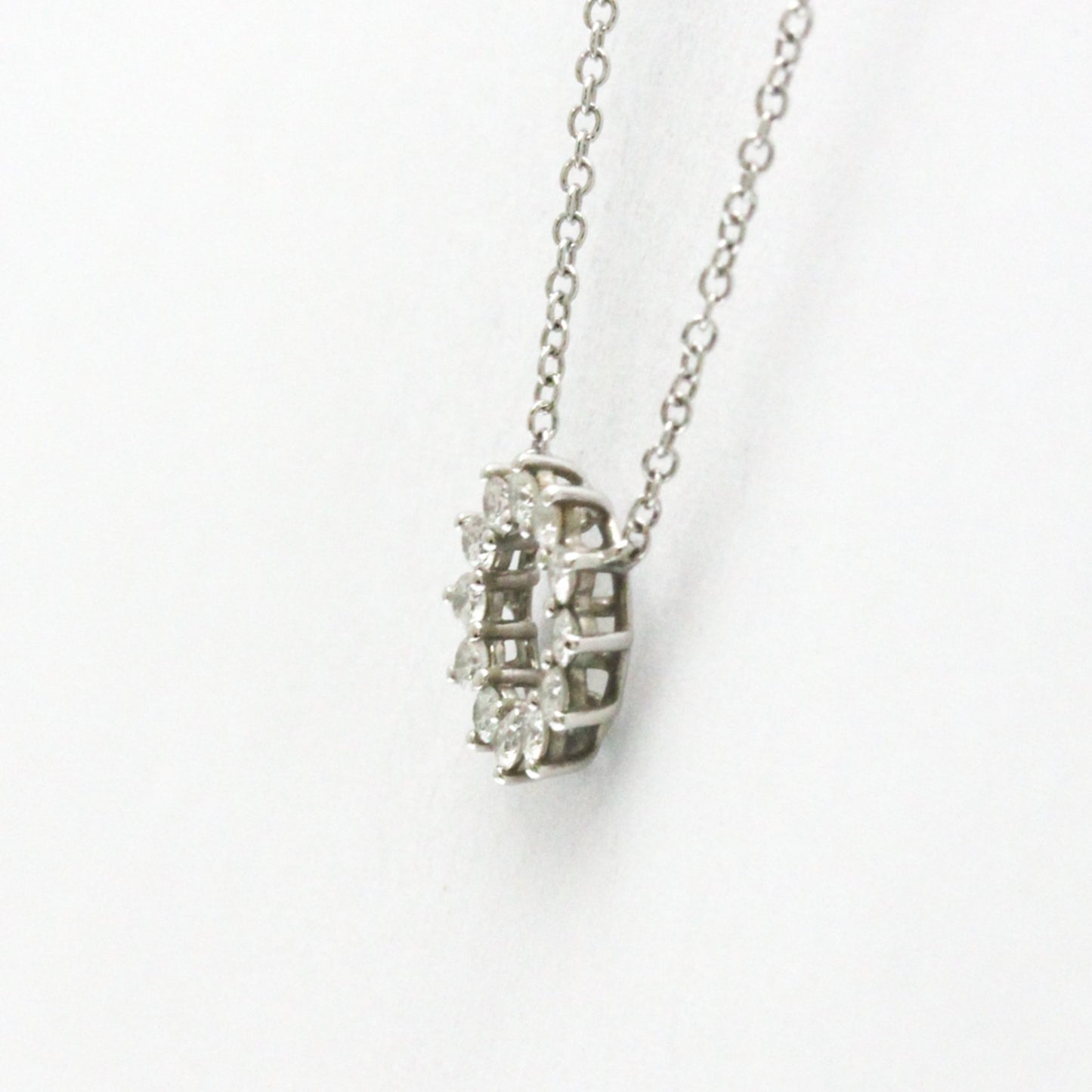 Tiffany Open Circle Mini Necklace Platinum Diamond Men