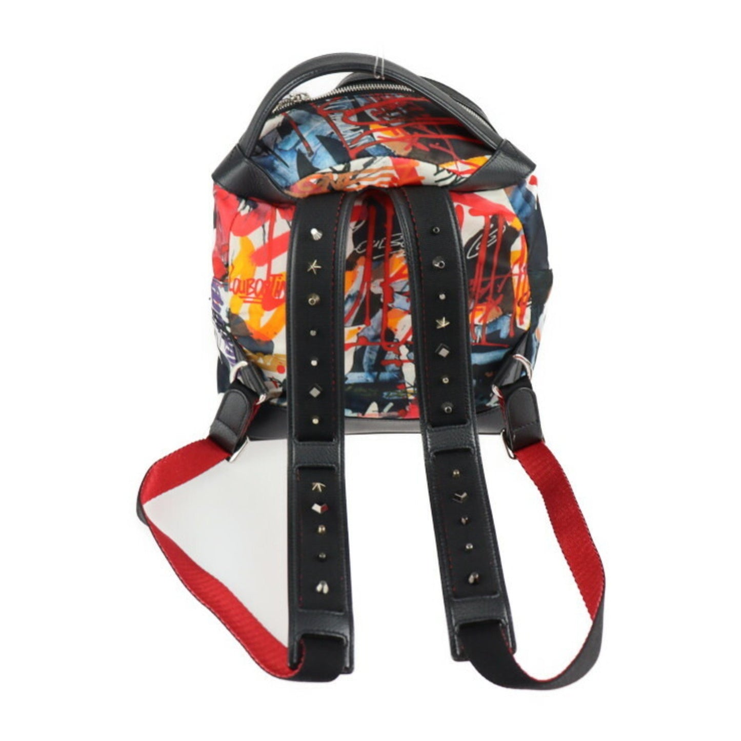 Christian Louboutin Backloubi Small Backpack/Daypack 1195152 Nylon Leather Multicolor Silver