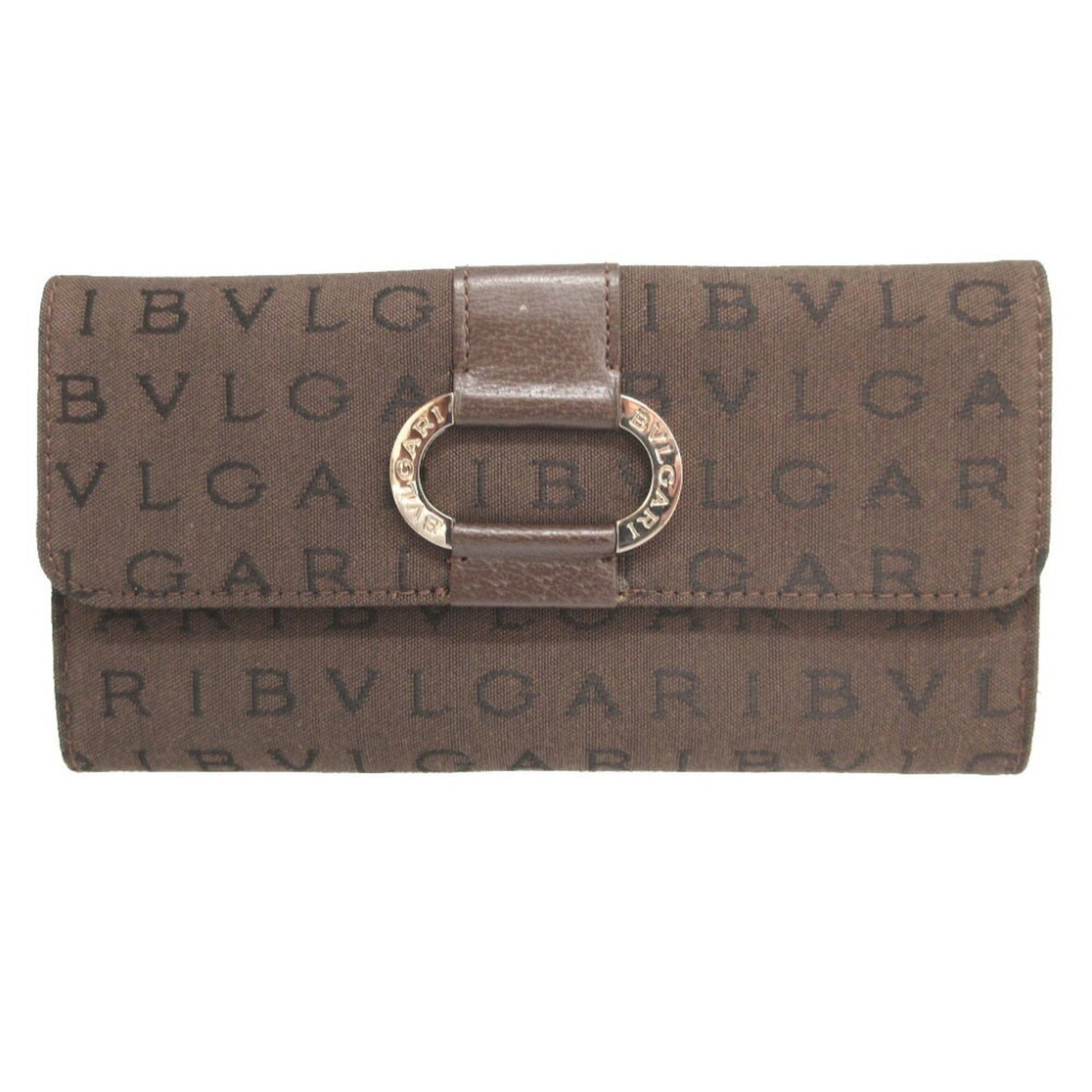Bvlgari Canvas Brown Double Long Wallet 0111Bvlgari