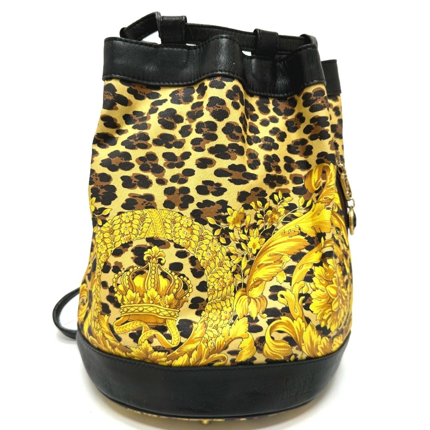 Versace Vintage Shoulder Shoulder Bag Yellow Black