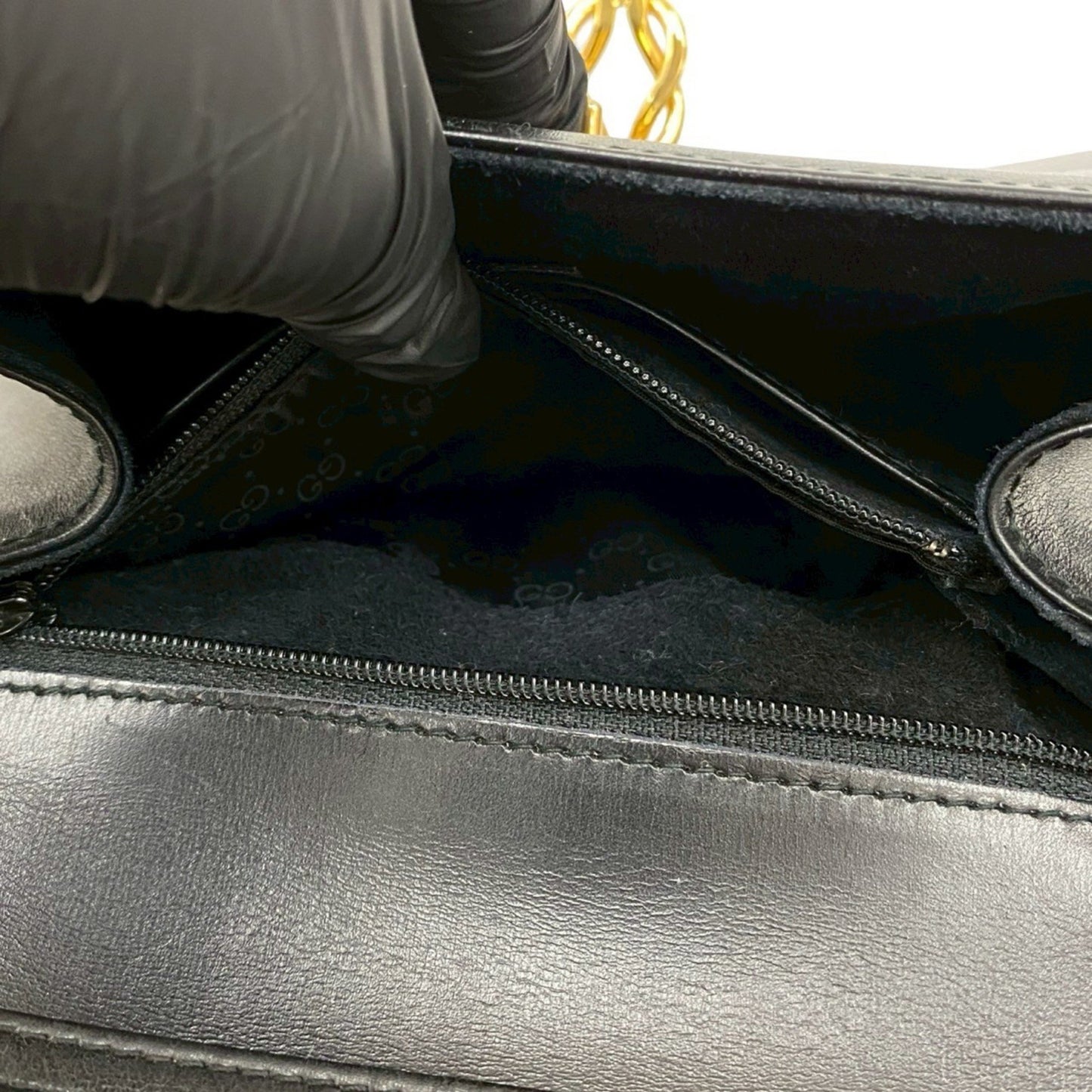 Gucci Old Gucci Vintage Calf Leather Mini Shoulder Bag/Pochette/Sacoche Black 16547