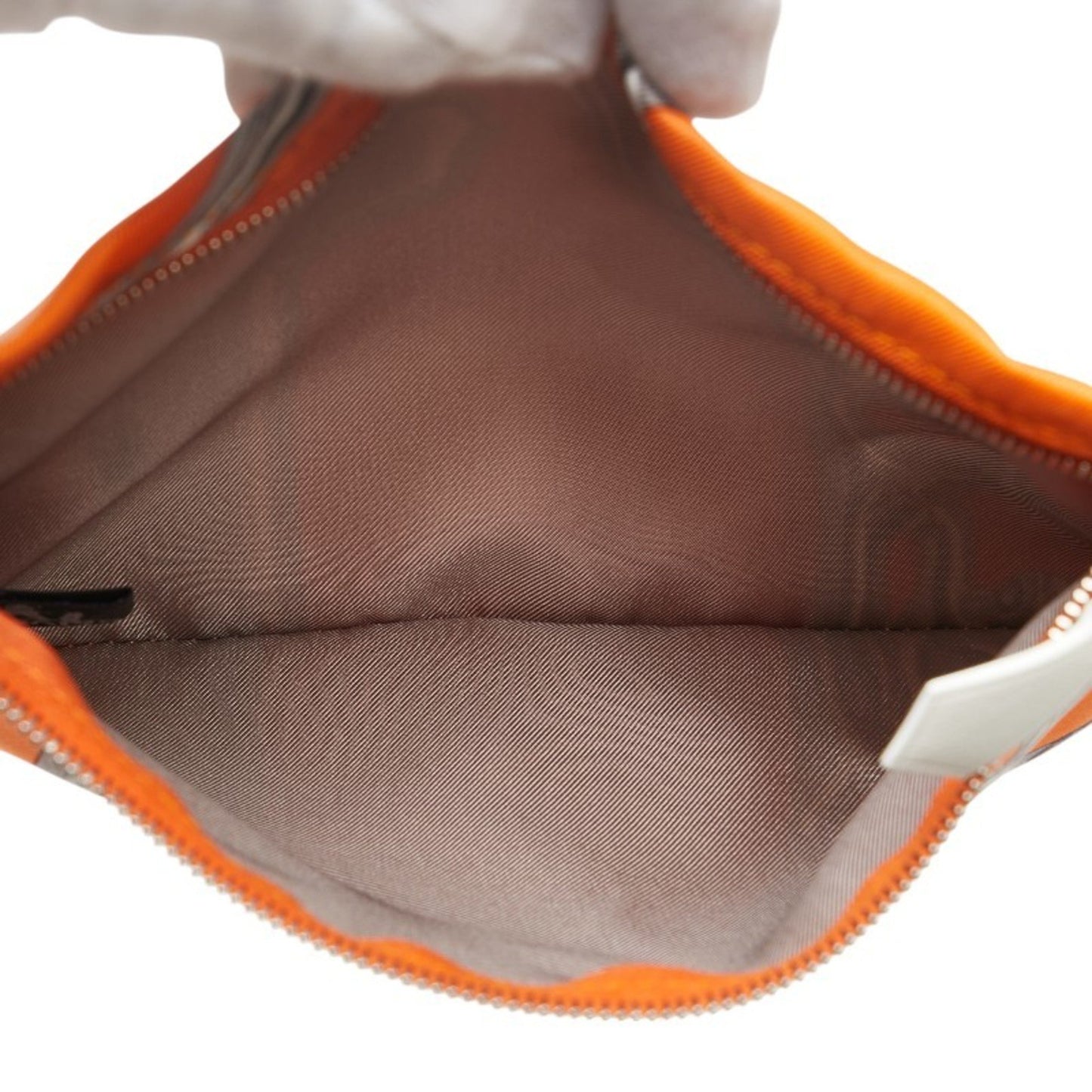 Hermes Silky City Pm Shoulder Bag Orange Silk Leather